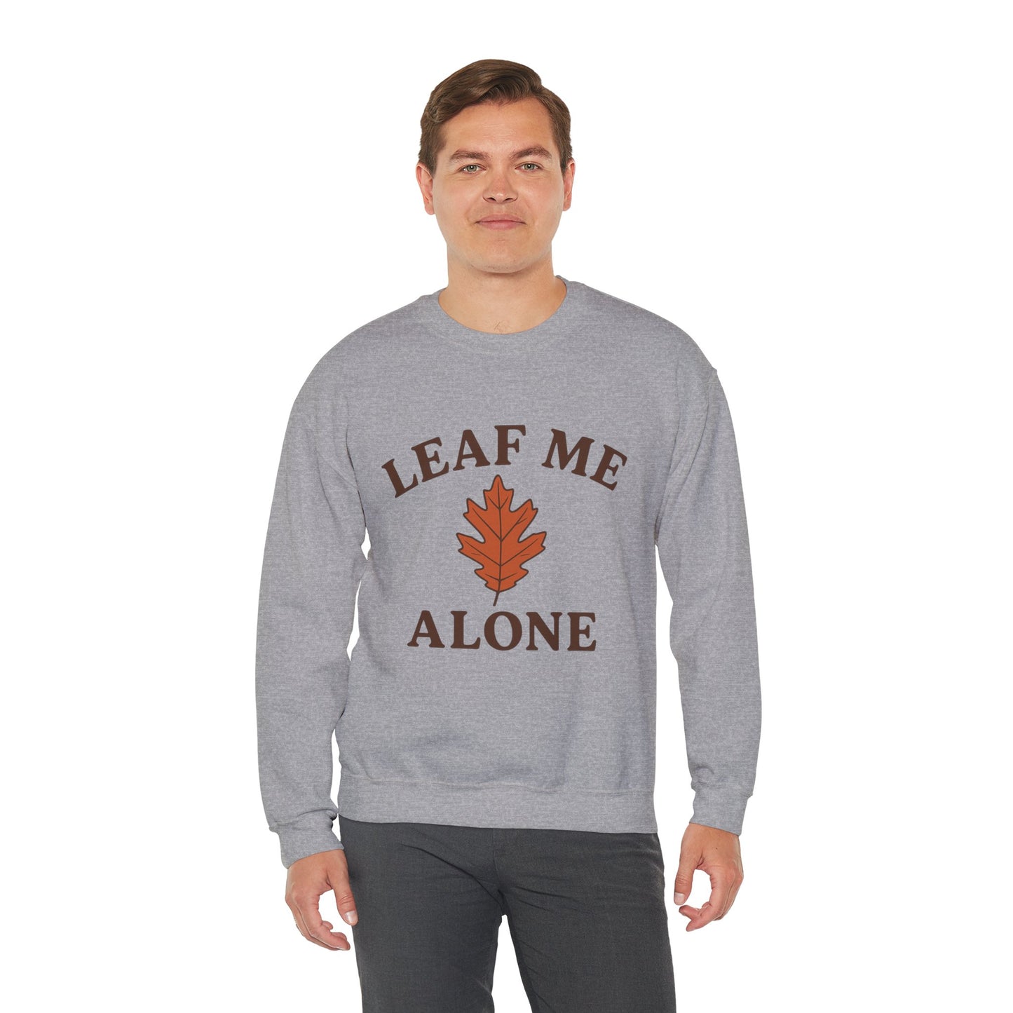 Autumn Vibes Crewneck Sweatshirt | Leaf Me Alone, Cozy Fall Fashion | Gift for Nature Lovers | Fall Puns