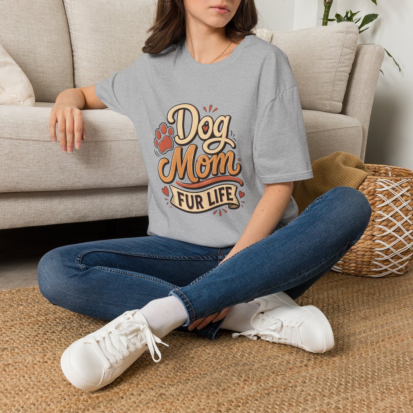 Dog Mom T-Shirt | 'Dog Mom Fur Life' Graphic Tee for Pet Lovers