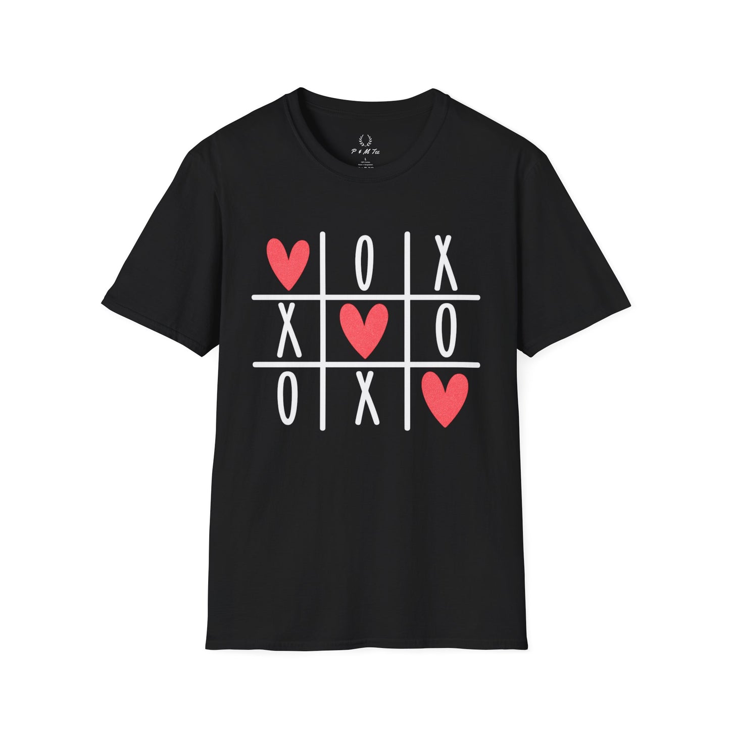 Tic Tac Toe Hearts T-Shirt — Cute Valentine XOXO Game Tee