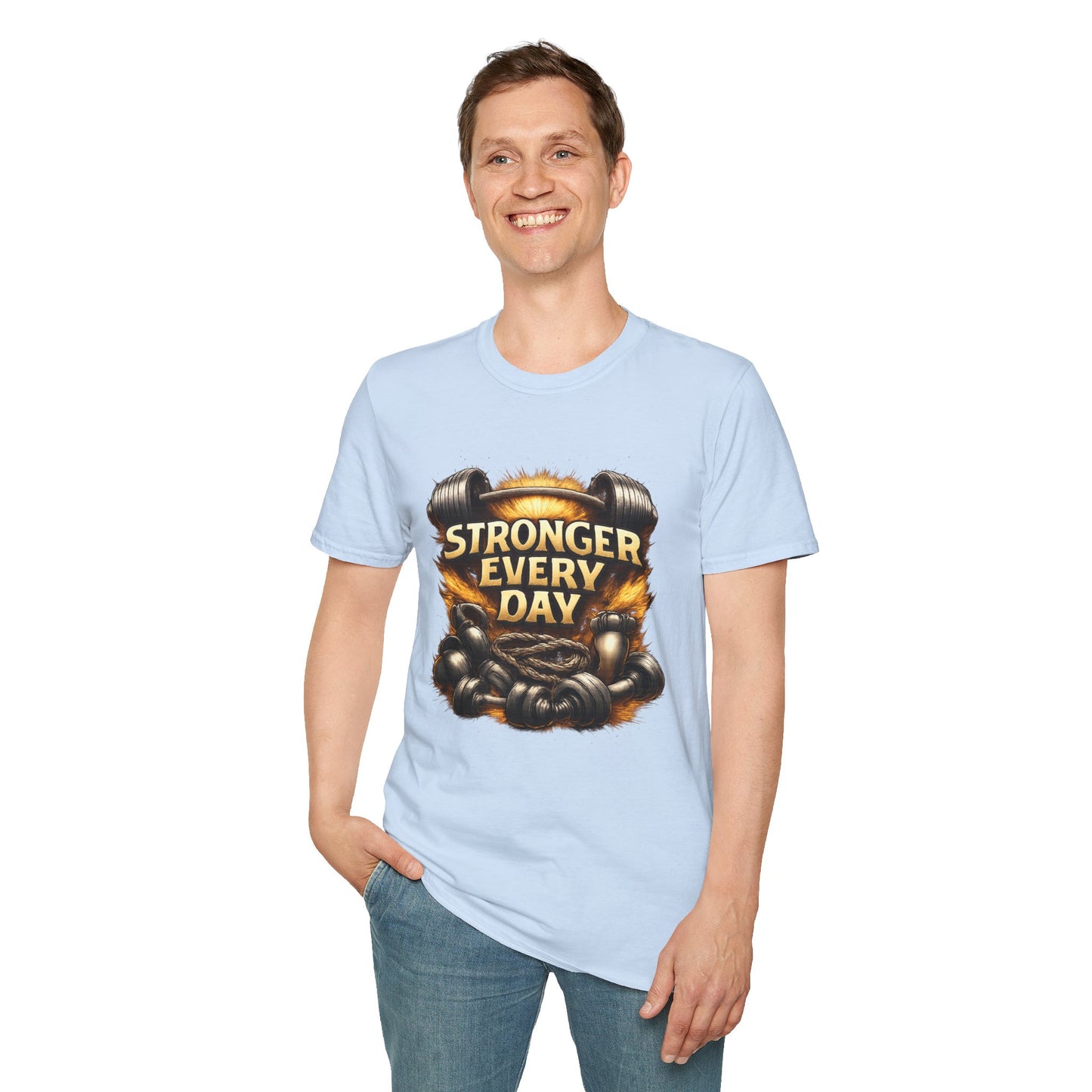 Stronger Every Day Fitness T-Shirt | Motivational Weightlifting Gym Tee