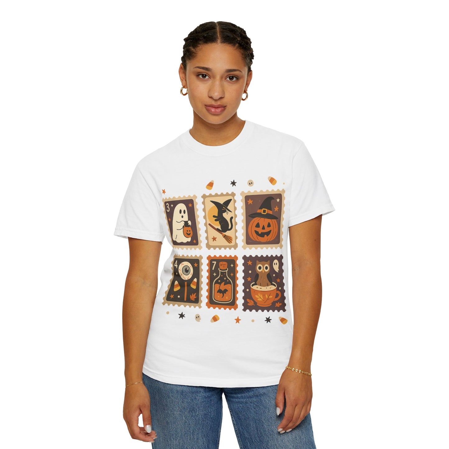 Spooky Ghost & Pumpkin Halloween T-Shirt, Comfort Colors Retro Tee, Fall Outfit Costume Gift, Women's Men's Kids, Pumpkin Season Shirt, Cute