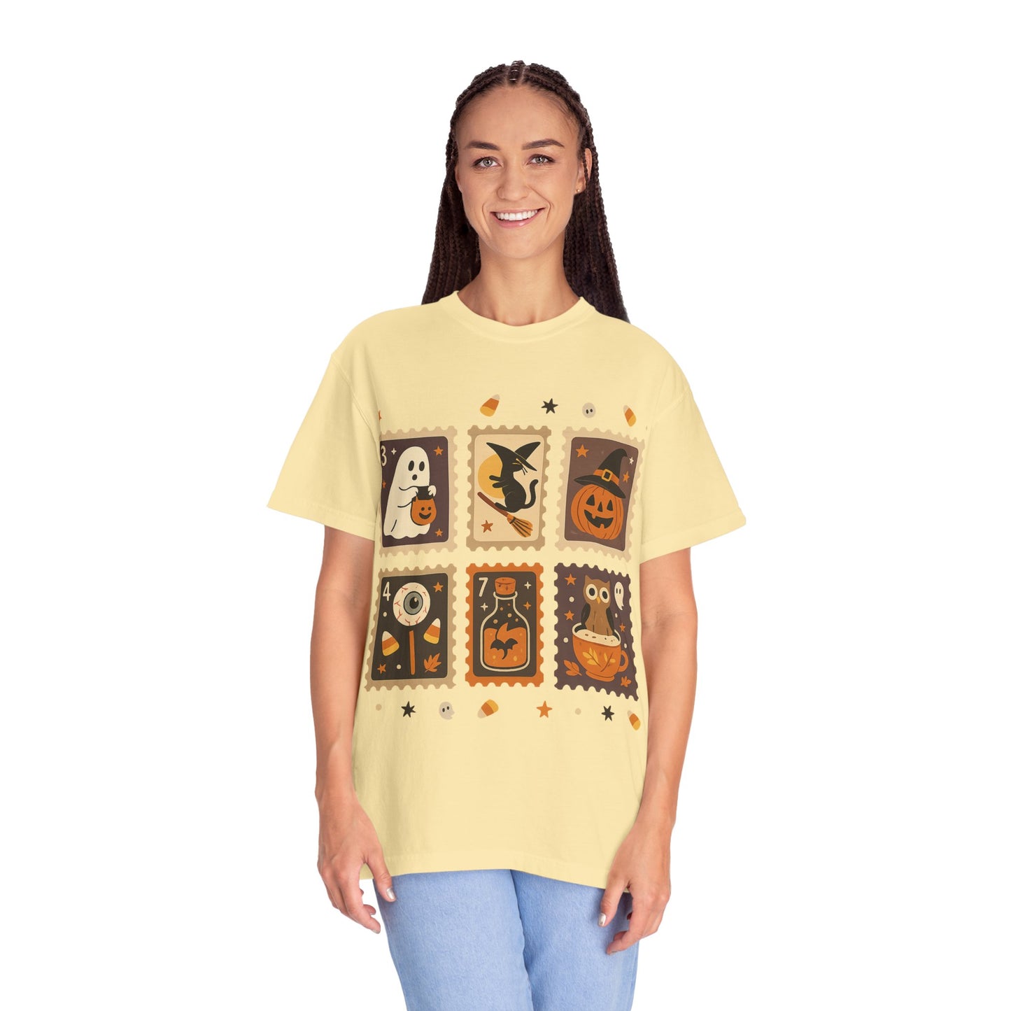 Spooky Ghost & Pumpkin Halloween T-Shirt, Comfort Colors Retro Tee, Fall Outfit Costume Gift, Women's Men's Kids, Pumpkin Season Shirt, Cute