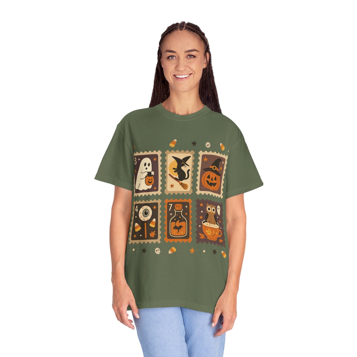 Spooky Ghost & Pumpkin Halloween T-Shirt, Comfort Colors Retro Tee, Fall Outfit Costume Gift, Women's Men's Kids, Pumpkin Season Shirt, Cute
