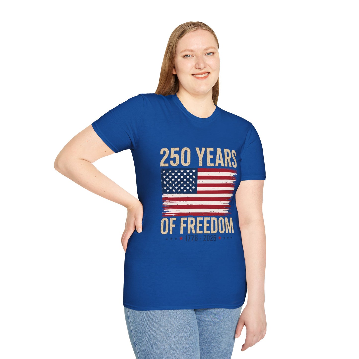 250 Years of Freedom T-Shirt | 1776–2026 American Flag Anniversary Tee
