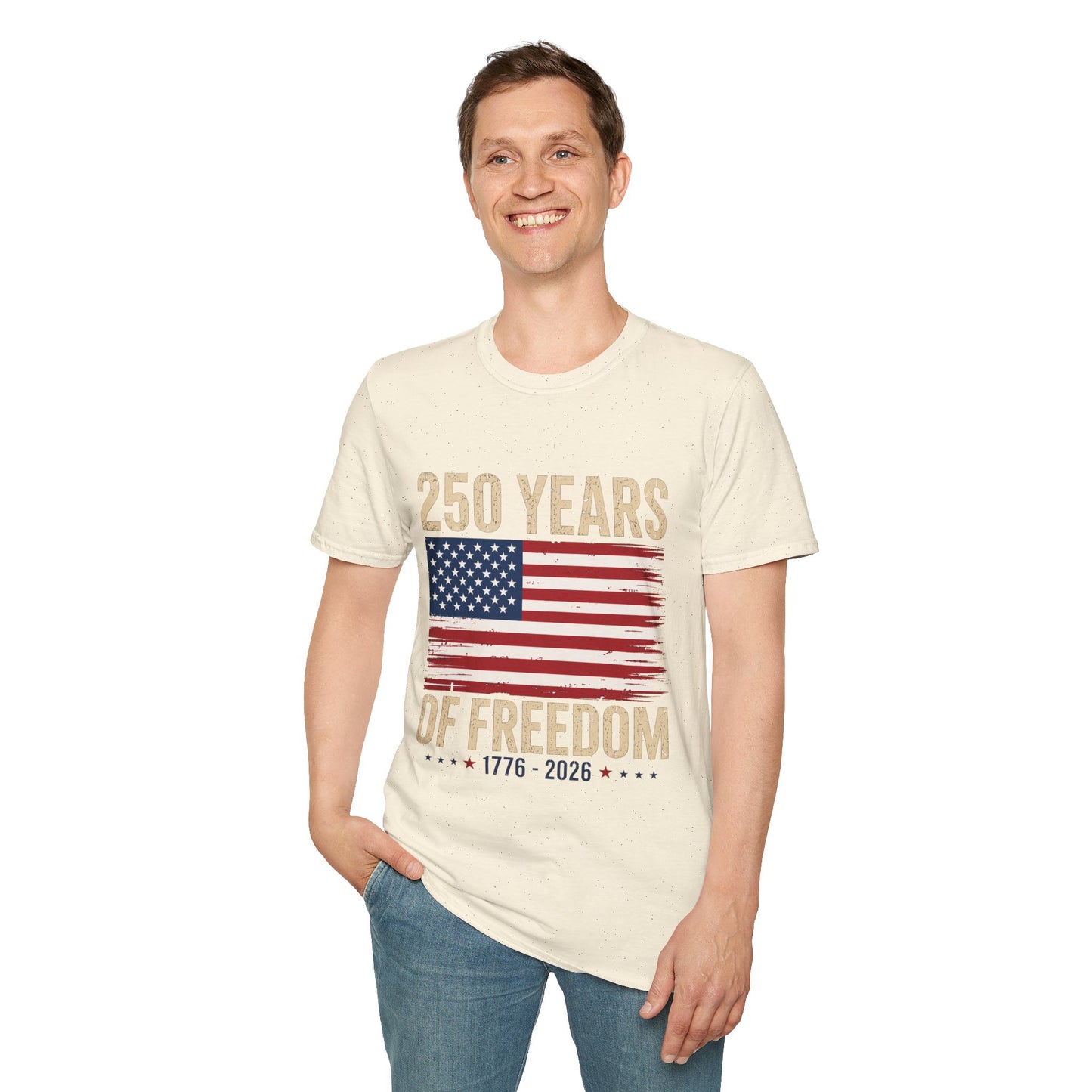 250 Years of Freedom T-Shirt | 1776–2026 American Flag Anniversary Tee