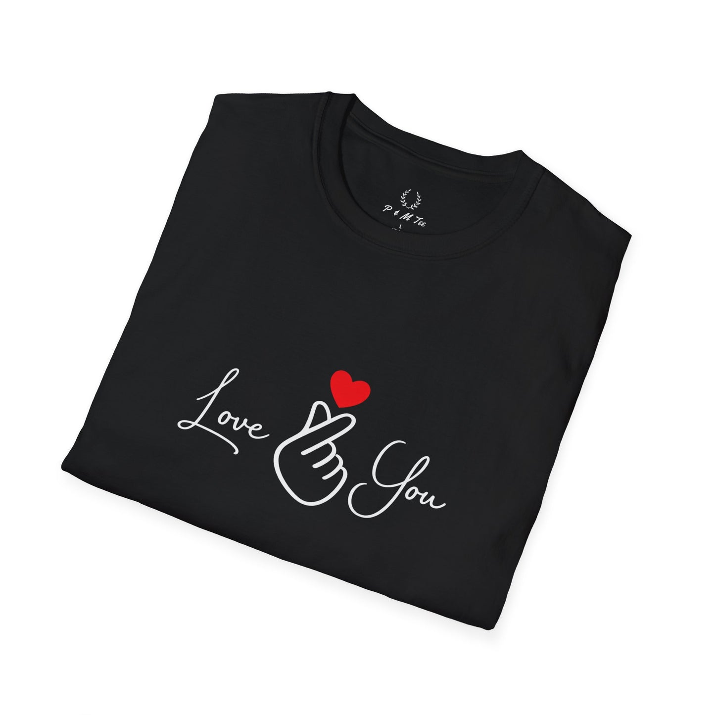 Love You Finger Heart T-Shirt | Cute Korean Heart Sign Couple & Valentine Tee