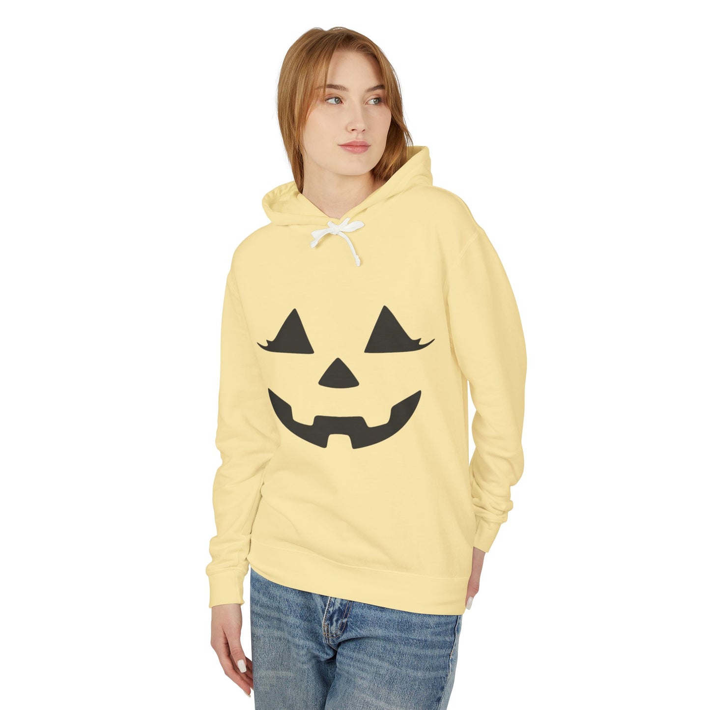 Halloween Pumpkin Hoodie | Lightweight Sweatshirt for Fall | Unisex Hooded Top | Perfect for Halloween Parties | Autumn Celebrations