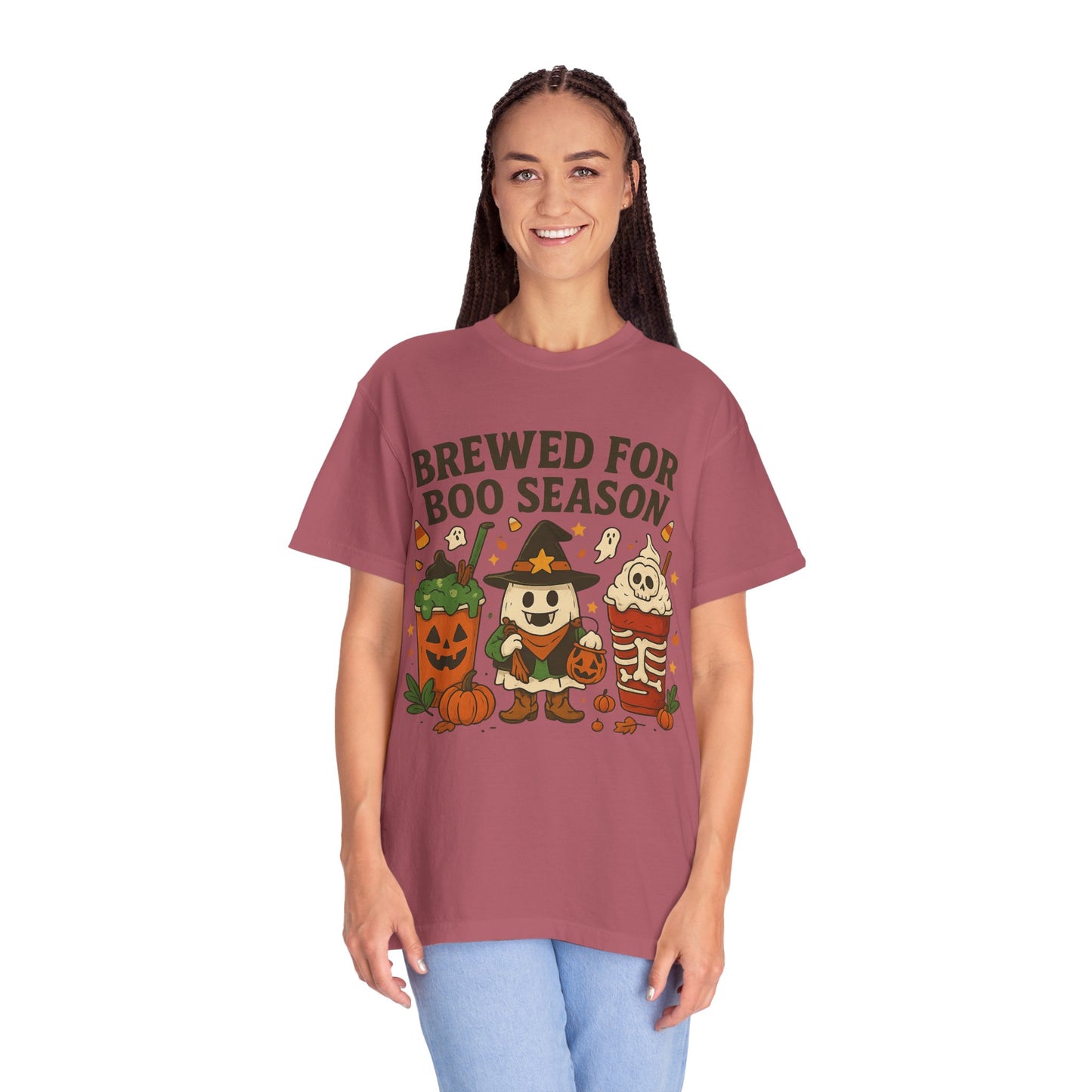 Boo Season Brewed Unisex T-Shirt, Halloween Tee, Fall Festivity Apparel, Spooky Gift, Fun Shirt