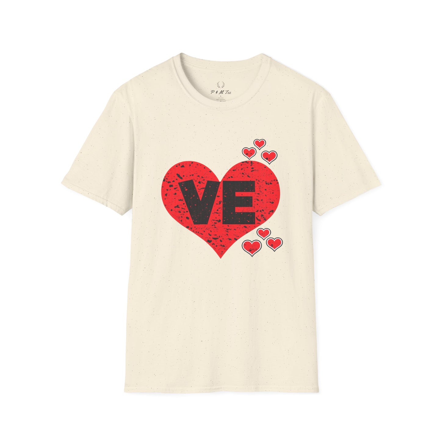 Love Heart T-Shirt — "VE" Red Heart Valentine Tee
