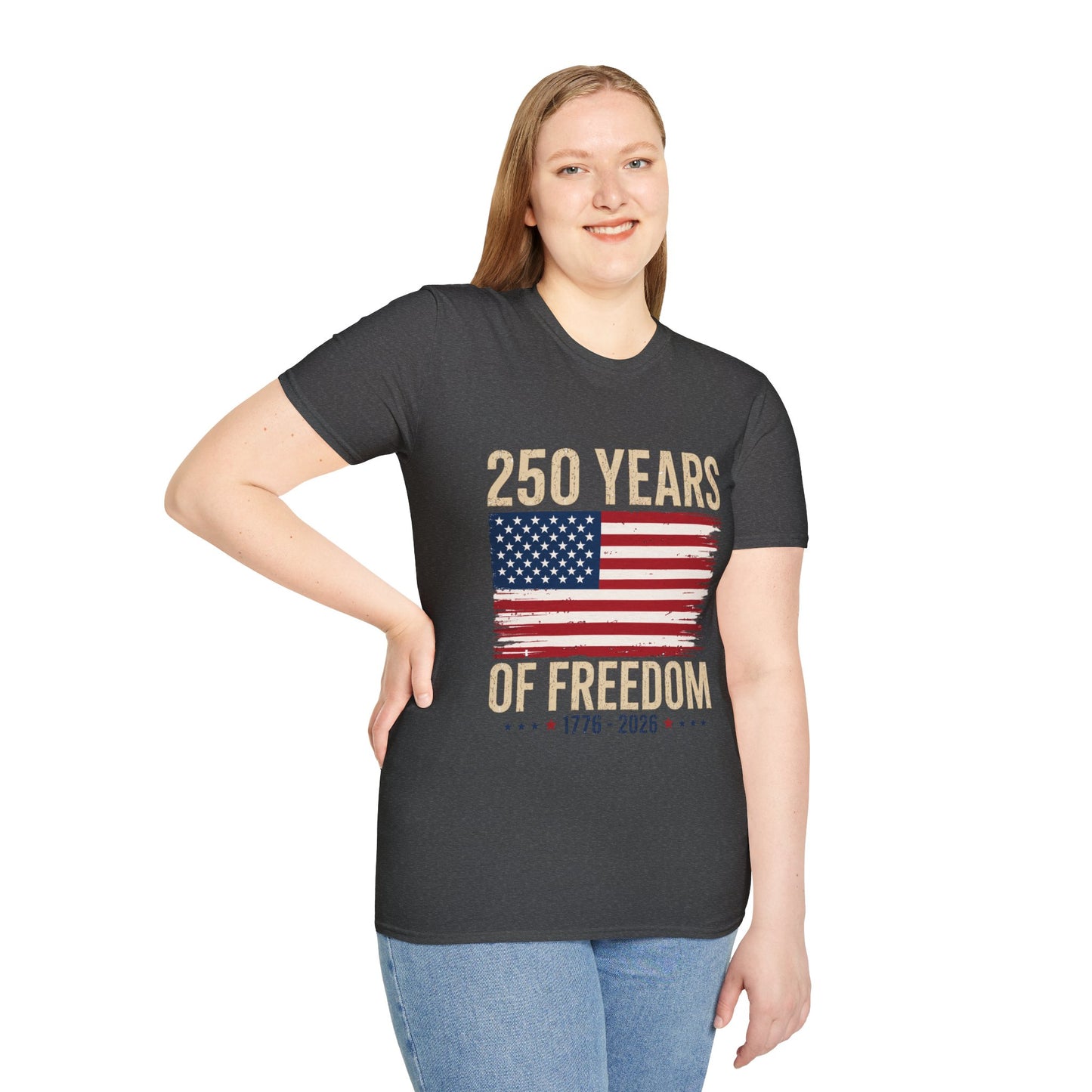 250 Years of Freedom T-Shirt | 1776–2026 American Flag Anniversary Tee