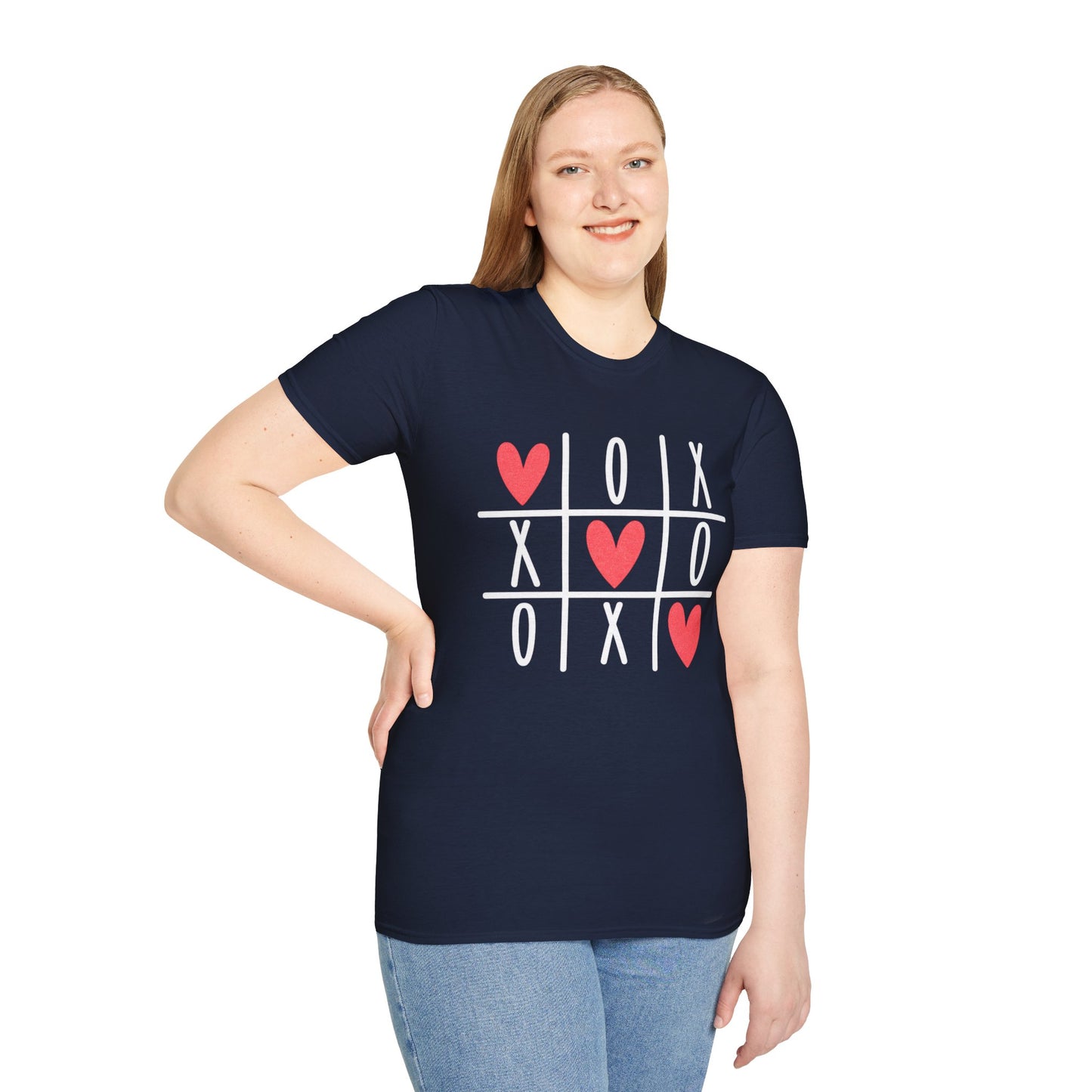 Tic Tac Toe Hearts T-Shirt — Cute Valentine XOXO Game Tee