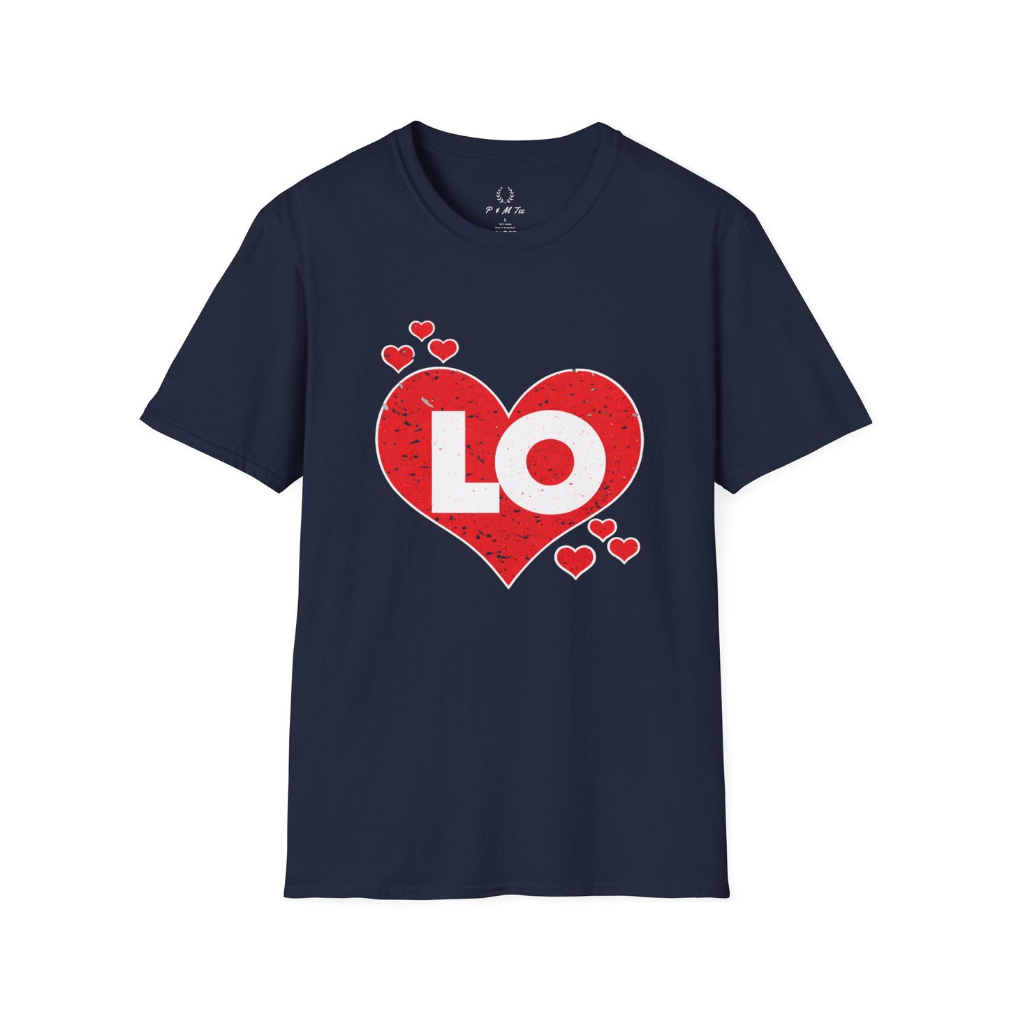 Love Heart T‑Shirt — Red Heart “LO” Graphic Tee for Valentine’s & Couples