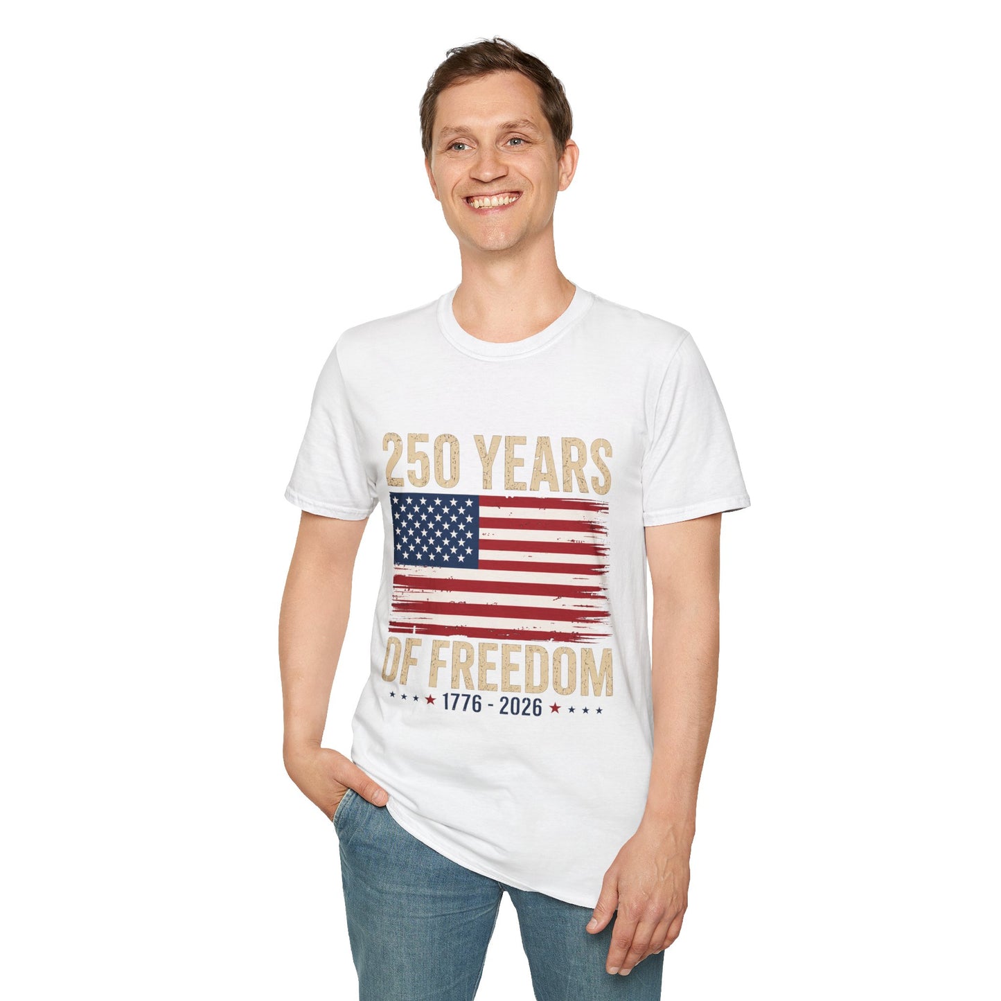 250 Years of Freedom T-Shirt | 1776–2026 American Flag Anniversary Tee