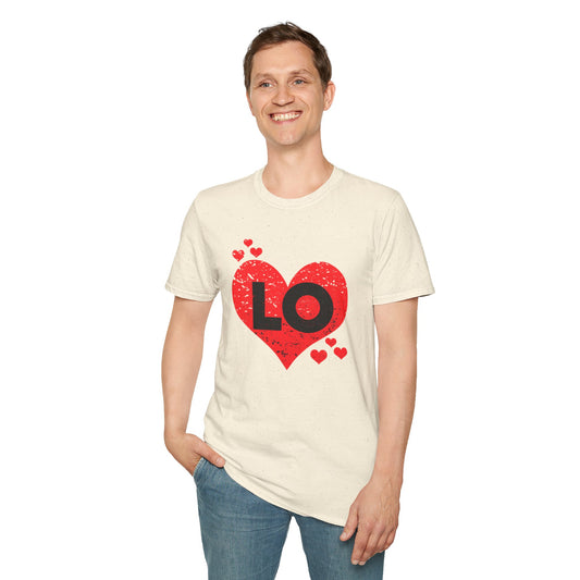 Love Heart T‑Shirt — Red Heart “LO” Graphic Tee for Valentine’s & Couples