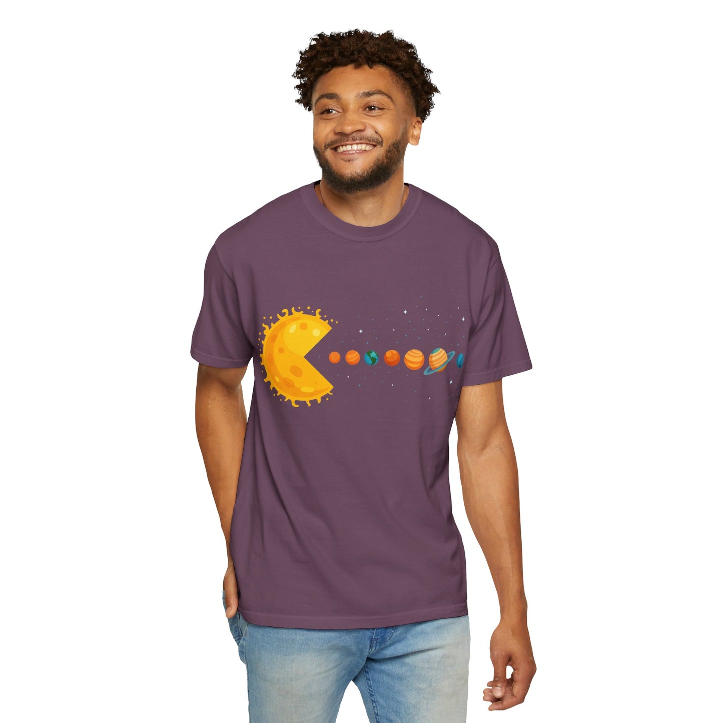 Solar Pac-Man T-Shirt – Funny Space & Planet Graphic Tee