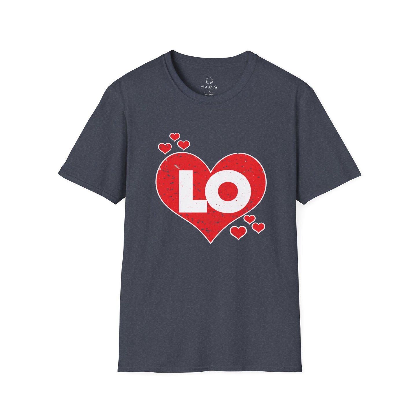 Love Heart T‑Shirt — Red Heart “LO” Graphic Tee for Valentine’s & Couples