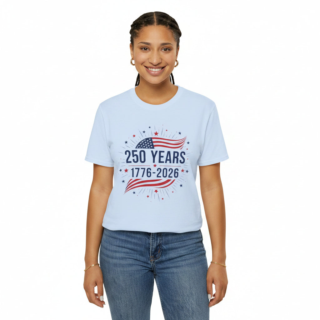 250 Years 1776–2026 T-Shirt | USA Bicentennial 250th Anniversary Patriotic Tee
