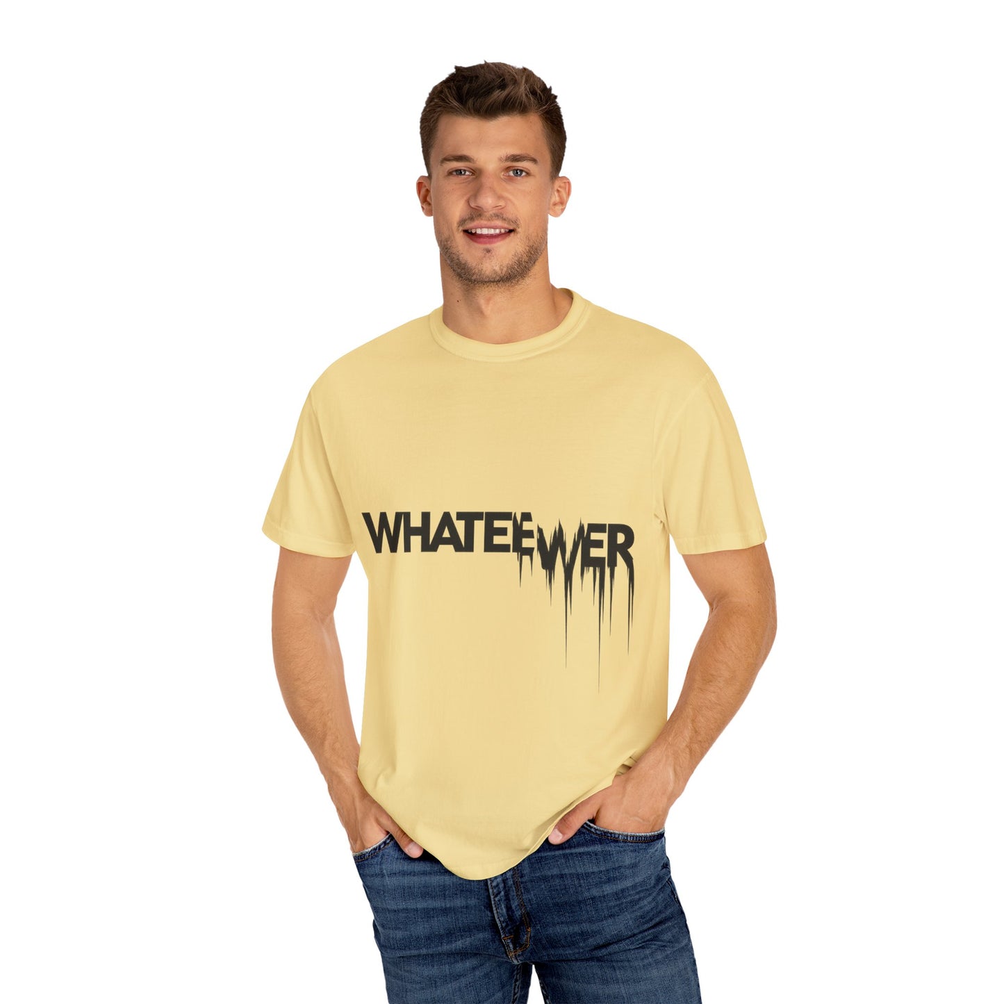 Edgy “WHATEVER” T-Shirt – Distorted Grunge Typography Tee