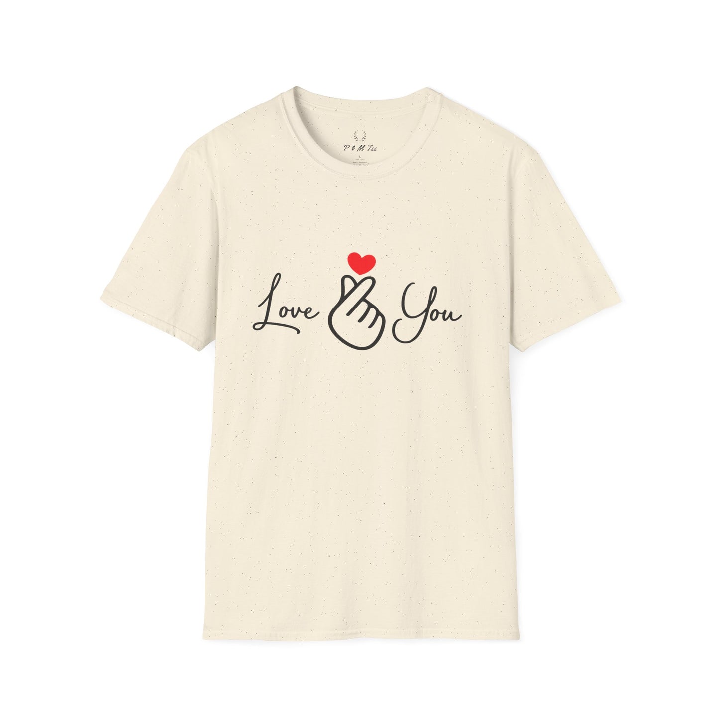 Love You Finger Heart T-Shirt | Cute Korean Heart Sign Couple & Valentine Tee