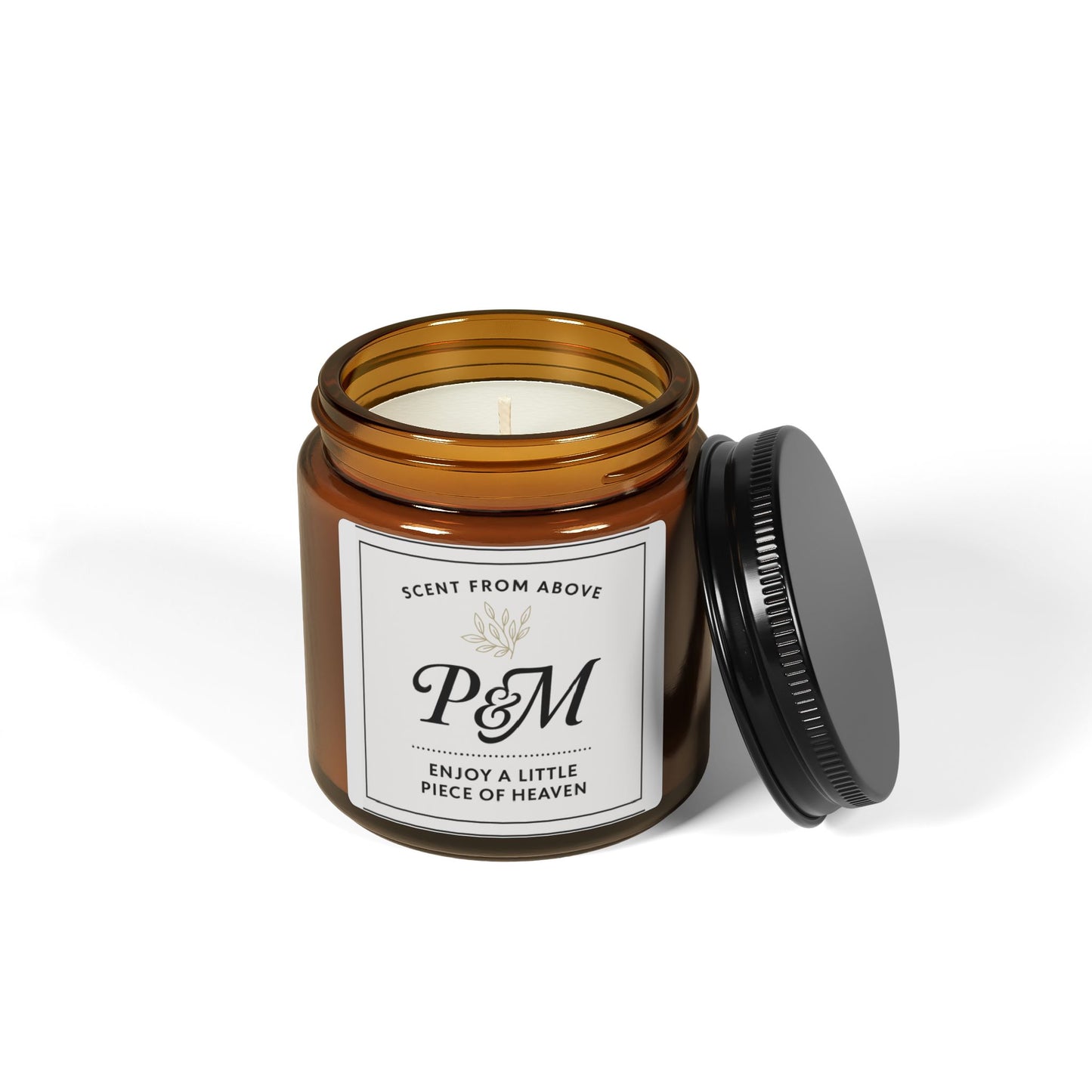 Custom Scented Candle Gift – Amber Jar Soy Candle for Teacher, Nanny, or Loved One – Natural Fragrance & Self-Care