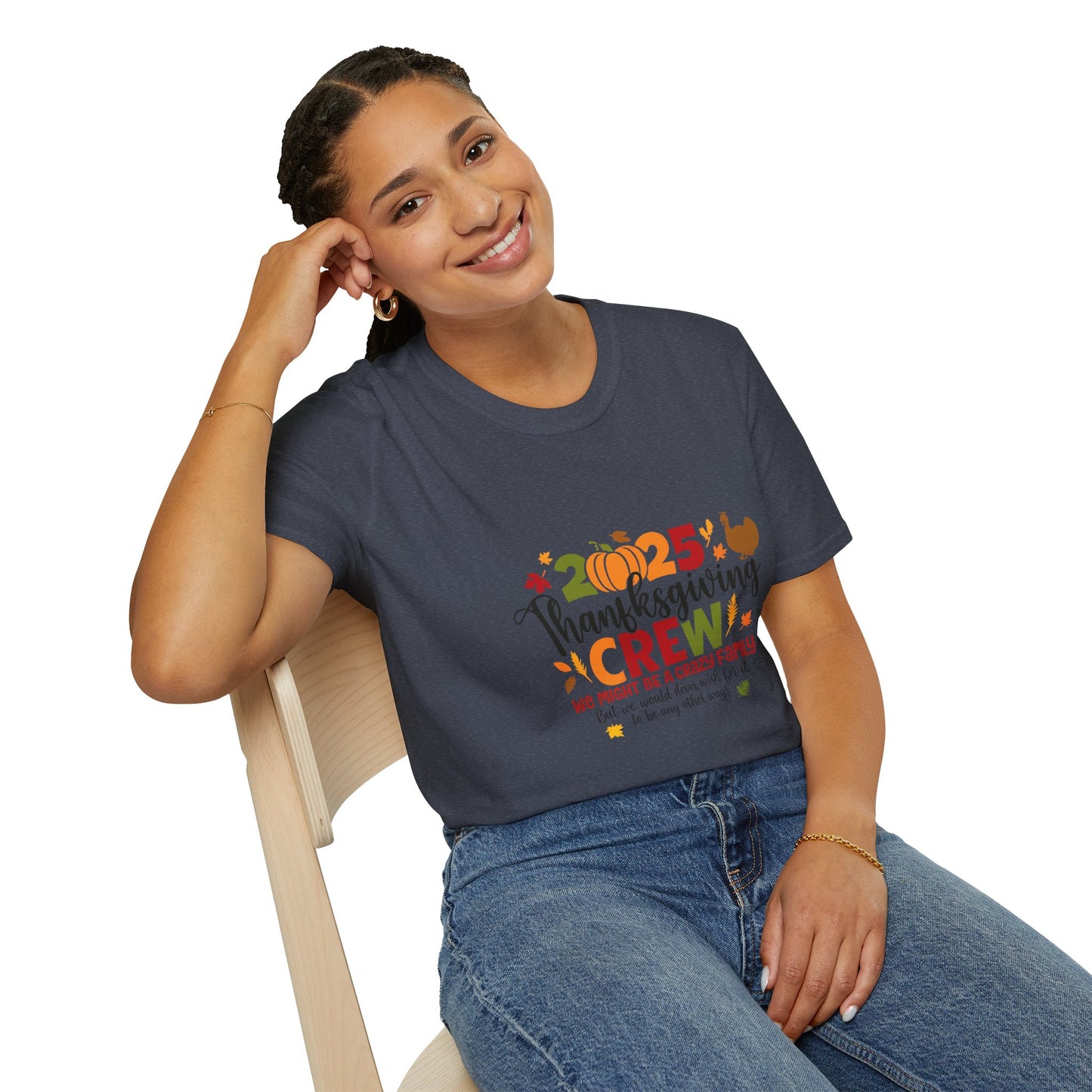 Family Thanksgiving Shirt 2025 | Thankful For My Tribe Tee | Matching Holiday Outfit | Fall Turkey Pumpkin T-Shirt
