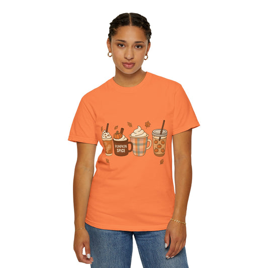 Pumpkin Spice T-shirt, Cozy Fall Tee, Autumn Apparel, Gift for Coffee Lovers, Unisex Halloween Shirt, Seasonal Wear