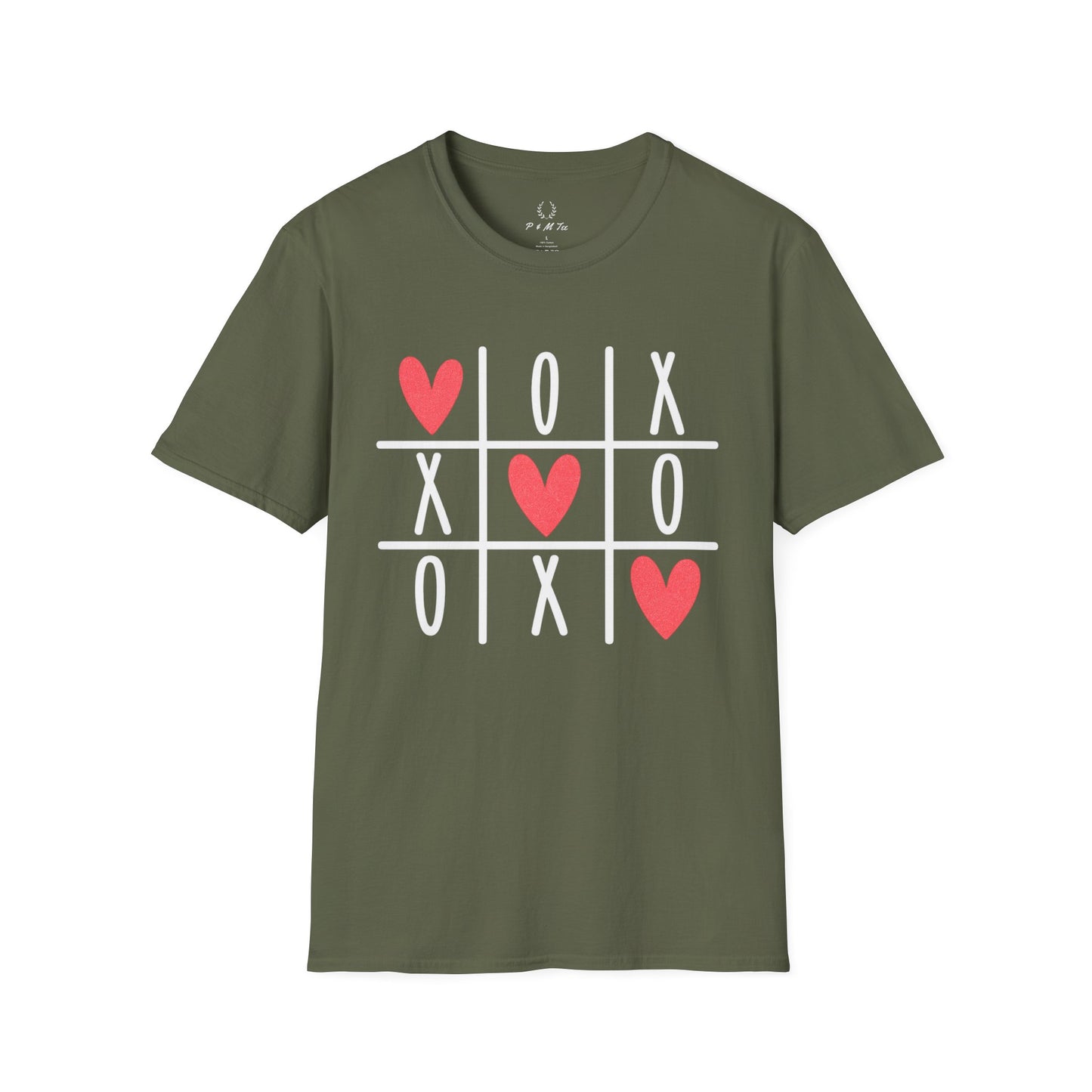 Tic Tac Toe Hearts T-Shirt — Cute Valentine XOXO Game Tee