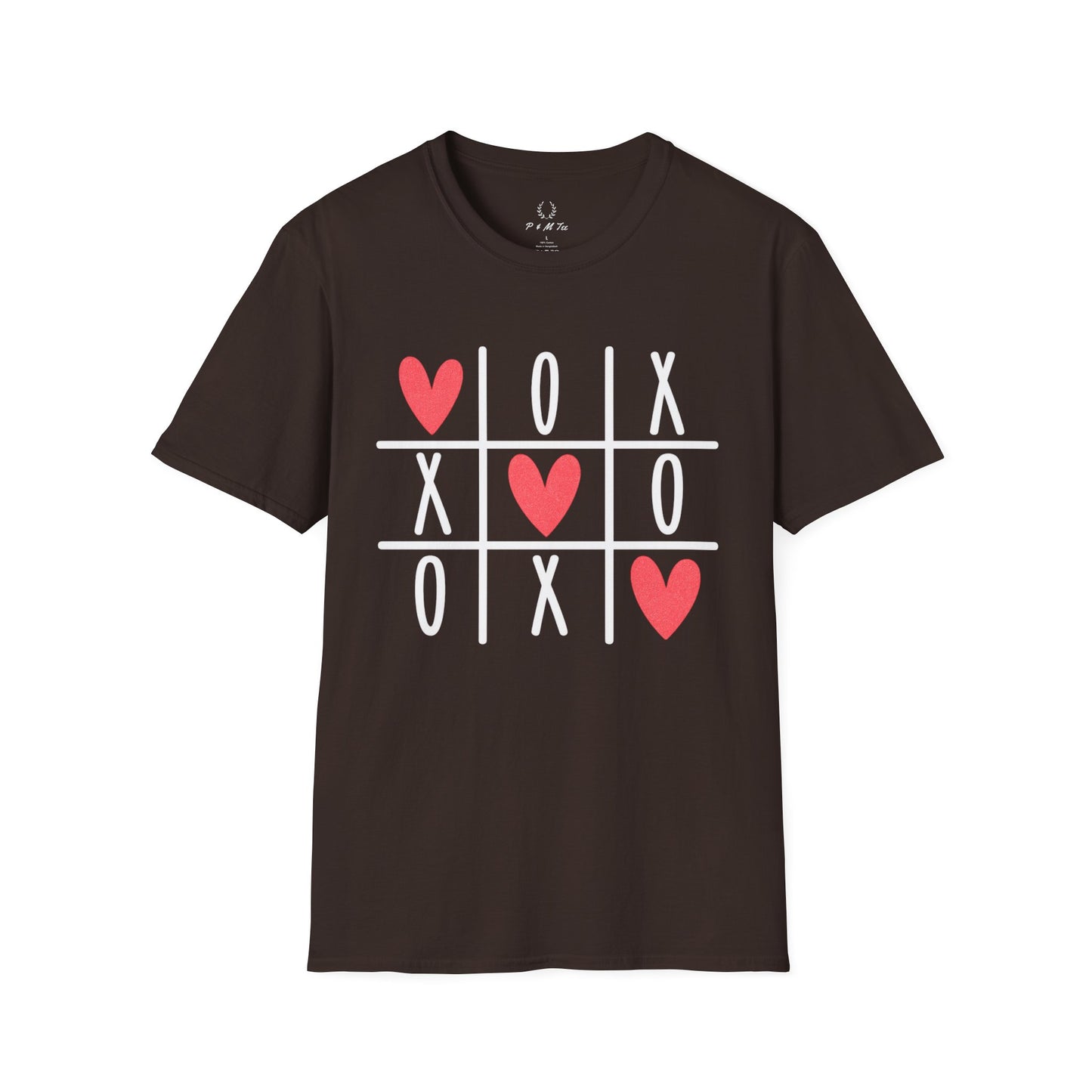 Tic Tac Toe Hearts T-Shirt — Cute Valentine XOXO Game Tee