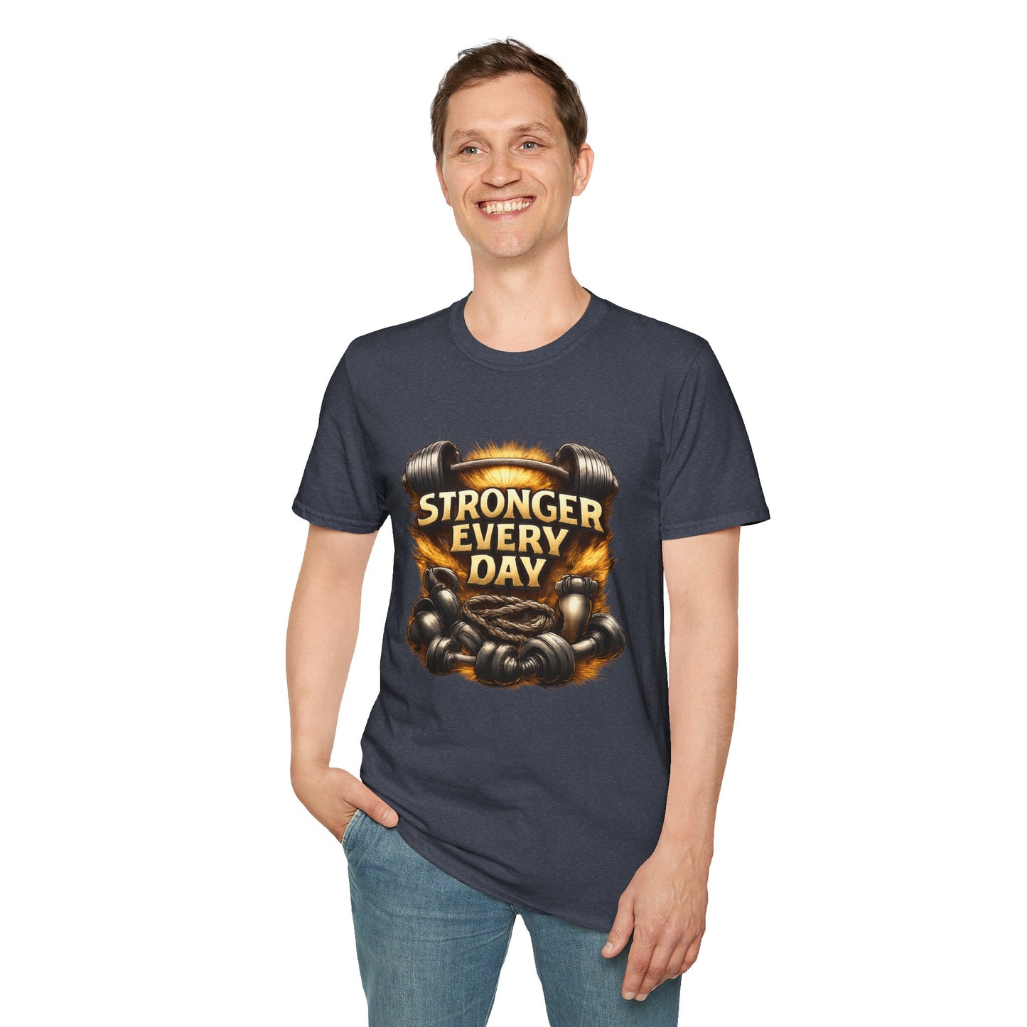Stronger Every Day Fitness T-Shirt | Motivational Weightlifting Gym Tee