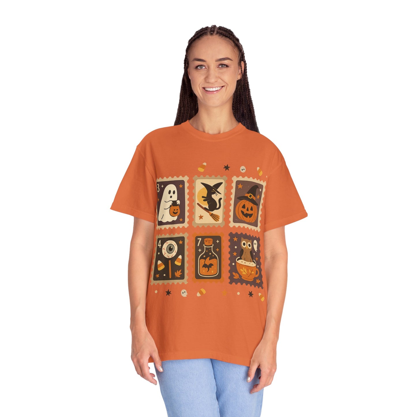 Spooky Ghost & Pumpkin Halloween T-Shirt, Comfort Colors Retro Tee, Fall Outfit Costume Gift, Women's Men's Kids, Pumpkin Season Shirt, Cute