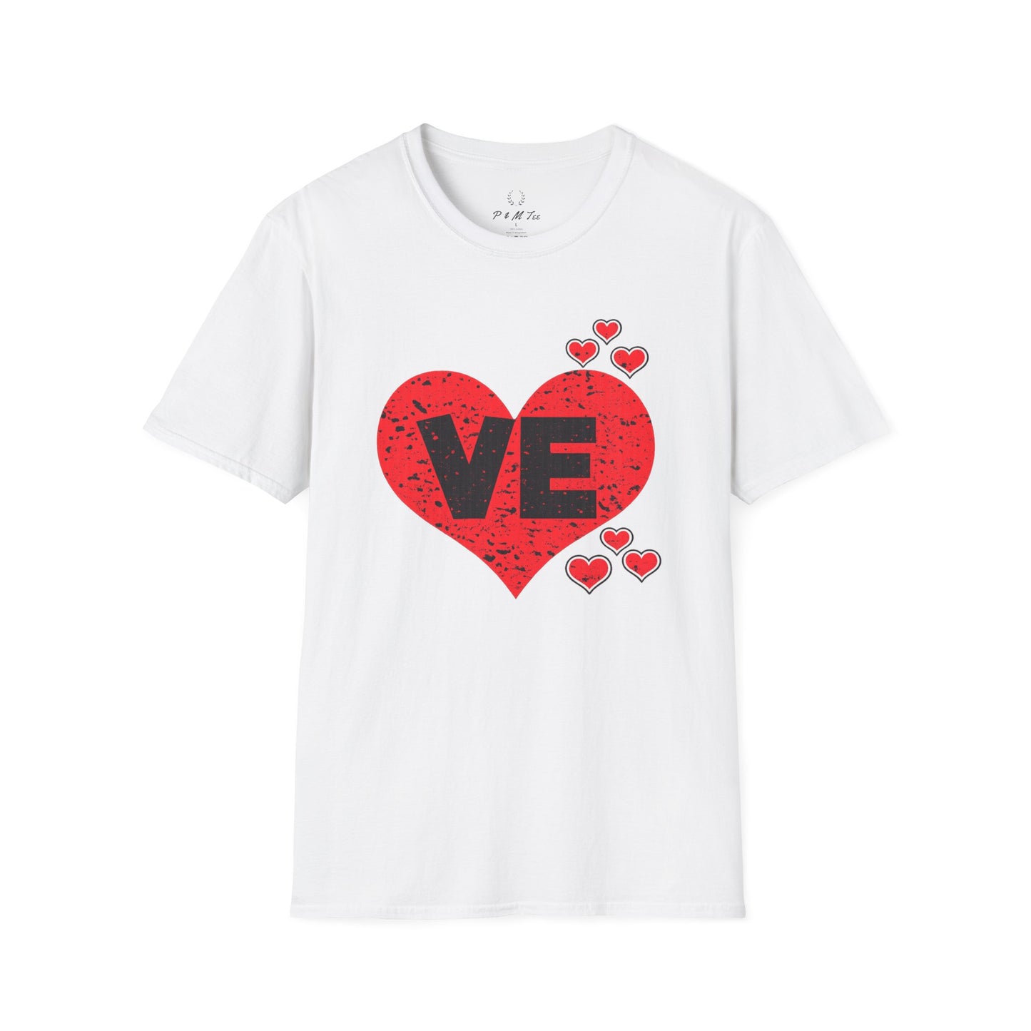 Love Heart T-Shirt — "VE" Red Heart Valentine Tee