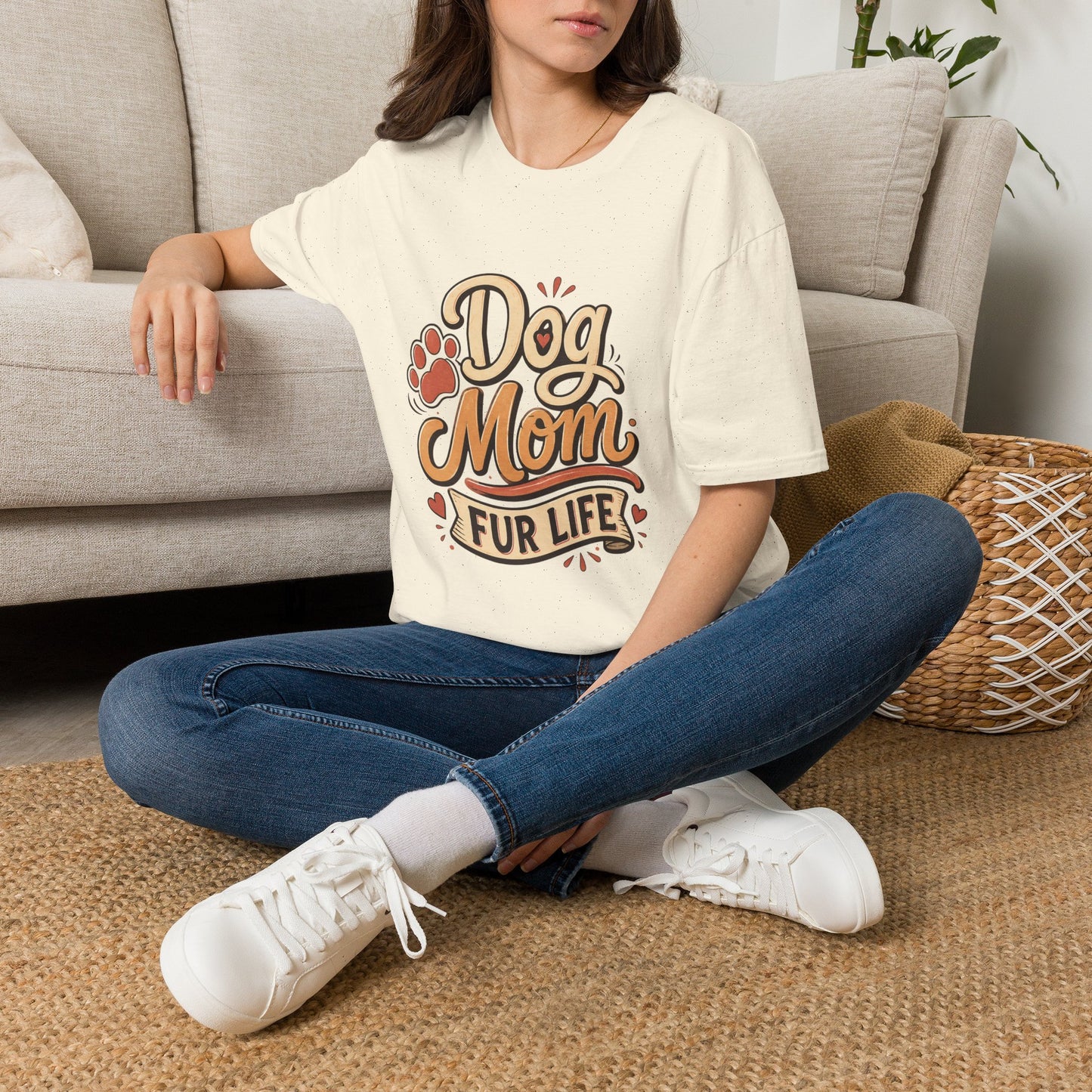 Dog Mom T-Shirt | 'Dog Mom Fur Life' Graphic Tee for Pet Lovers