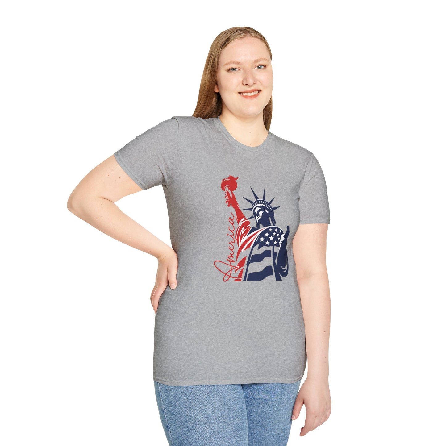 Liberty Statue Tee | Patriotic USA Flag Graphic T-Shirt