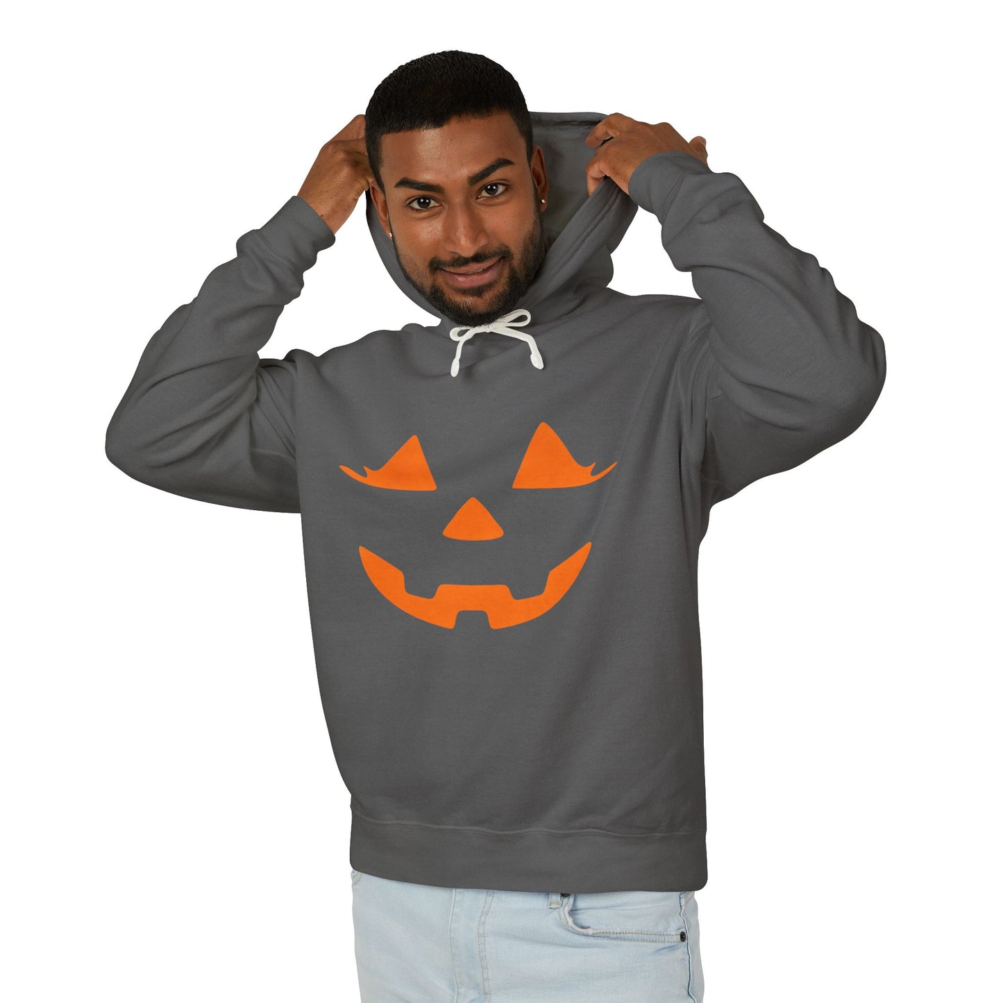Halloween Pumpkin Hoodie | Lightweight Sweatshirt for Fall | Unisex Hooded Top | Perfect for Halloween Parties | Autumn Celebrations