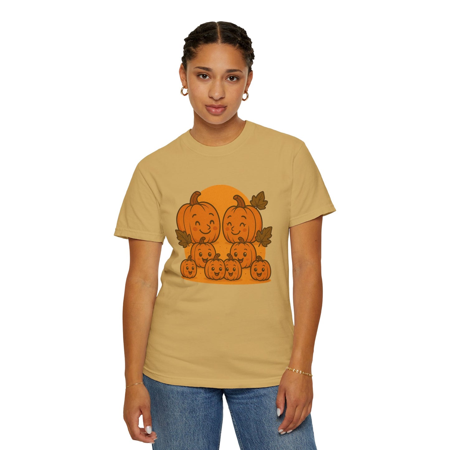 Cute Pumpkin Family T-Shirt with Six Baby Pumpkins – Fall Harvest Graphic Tee, Autumn Thanksgiving Shirt