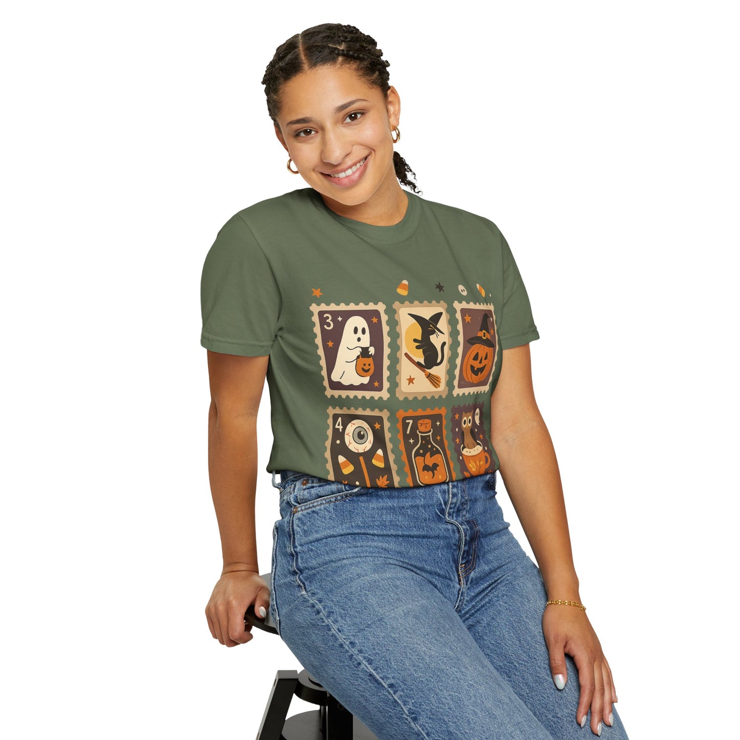 Spooky Ghost & Pumpkin Halloween T-Shirt, Comfort Colors Retro Tee, Fall Outfit Costume Gift, Women's Men's Kids, Pumpkin Season Shirt, Cute