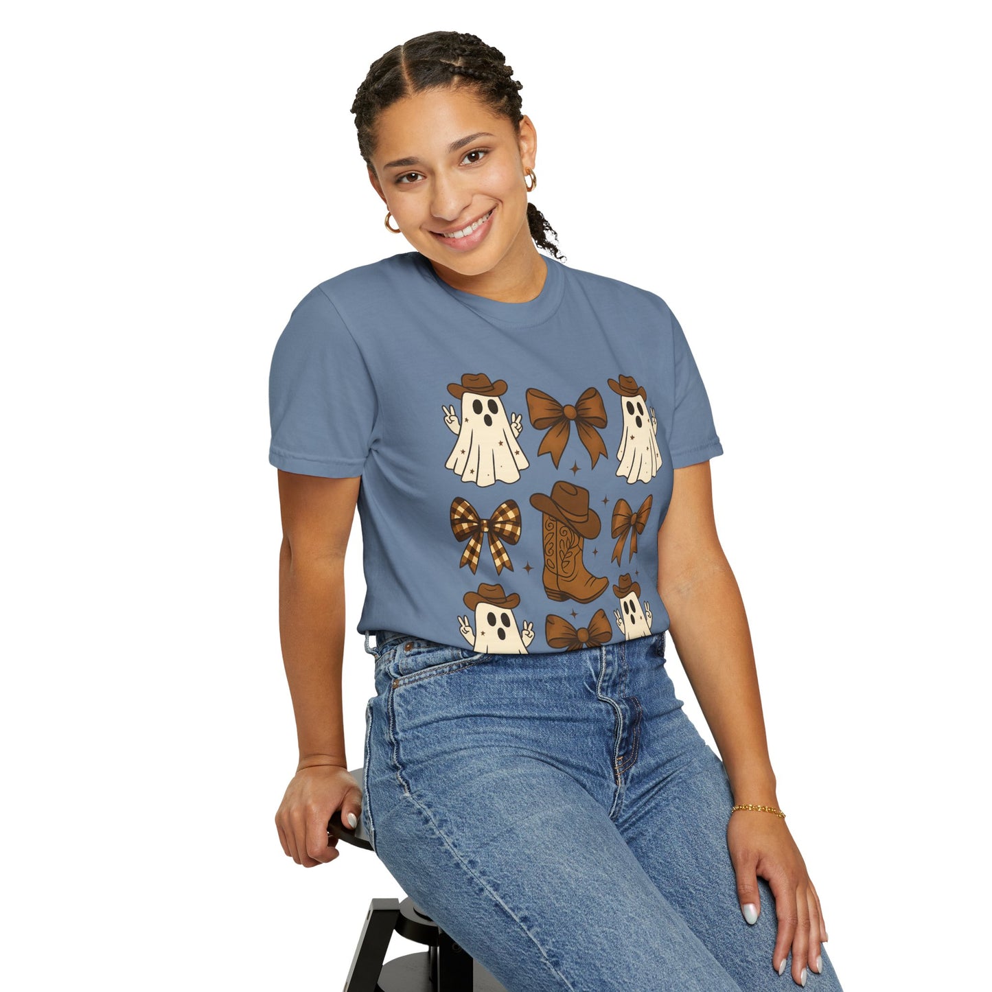 Halloween Coquette Cowboy Ghost T-shirt, Funny Ghost Cowboy Tee, Western Halloween Shirt,Spooky Fall Shirt,Country Girl Gift