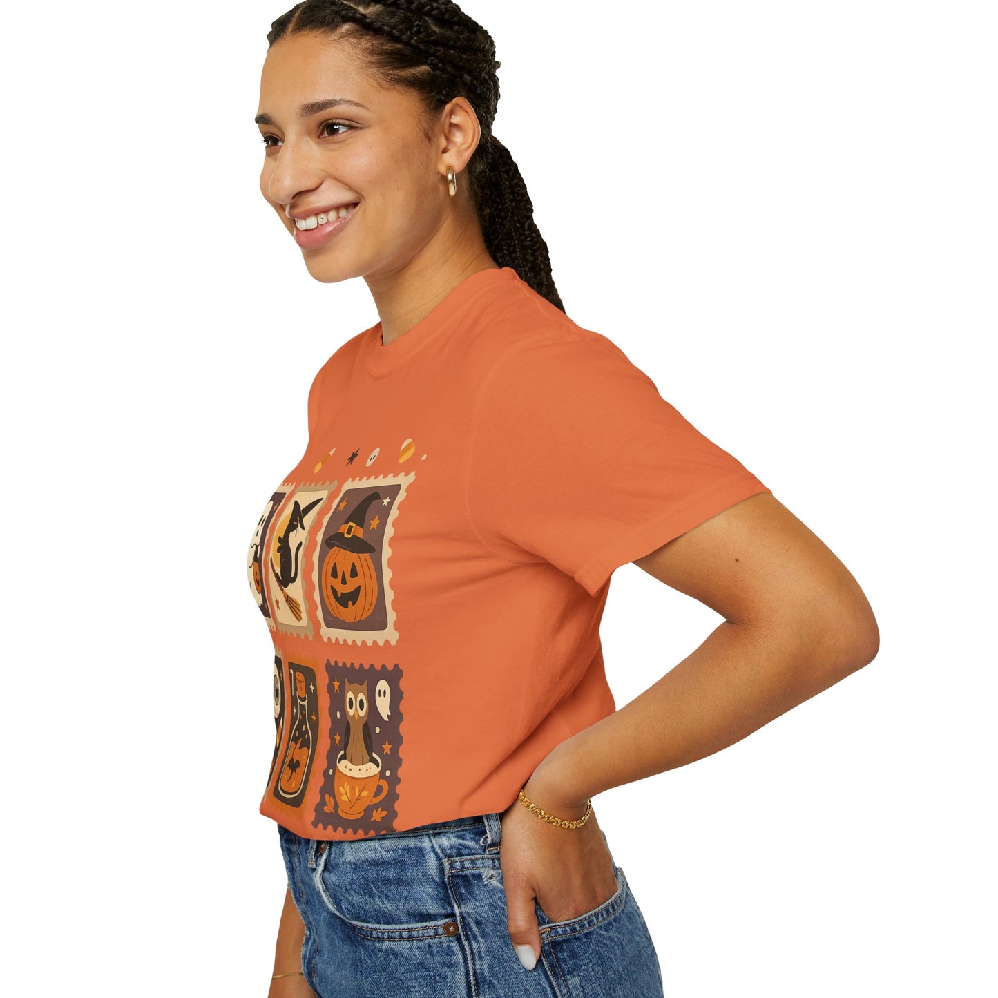 Spooky Ghost & Pumpkin Halloween T-Shirt, Comfort Colors Retro Tee, Fall Outfit Costume Gift, Women's Men's Kids, Pumpkin Season Shirt, Cute