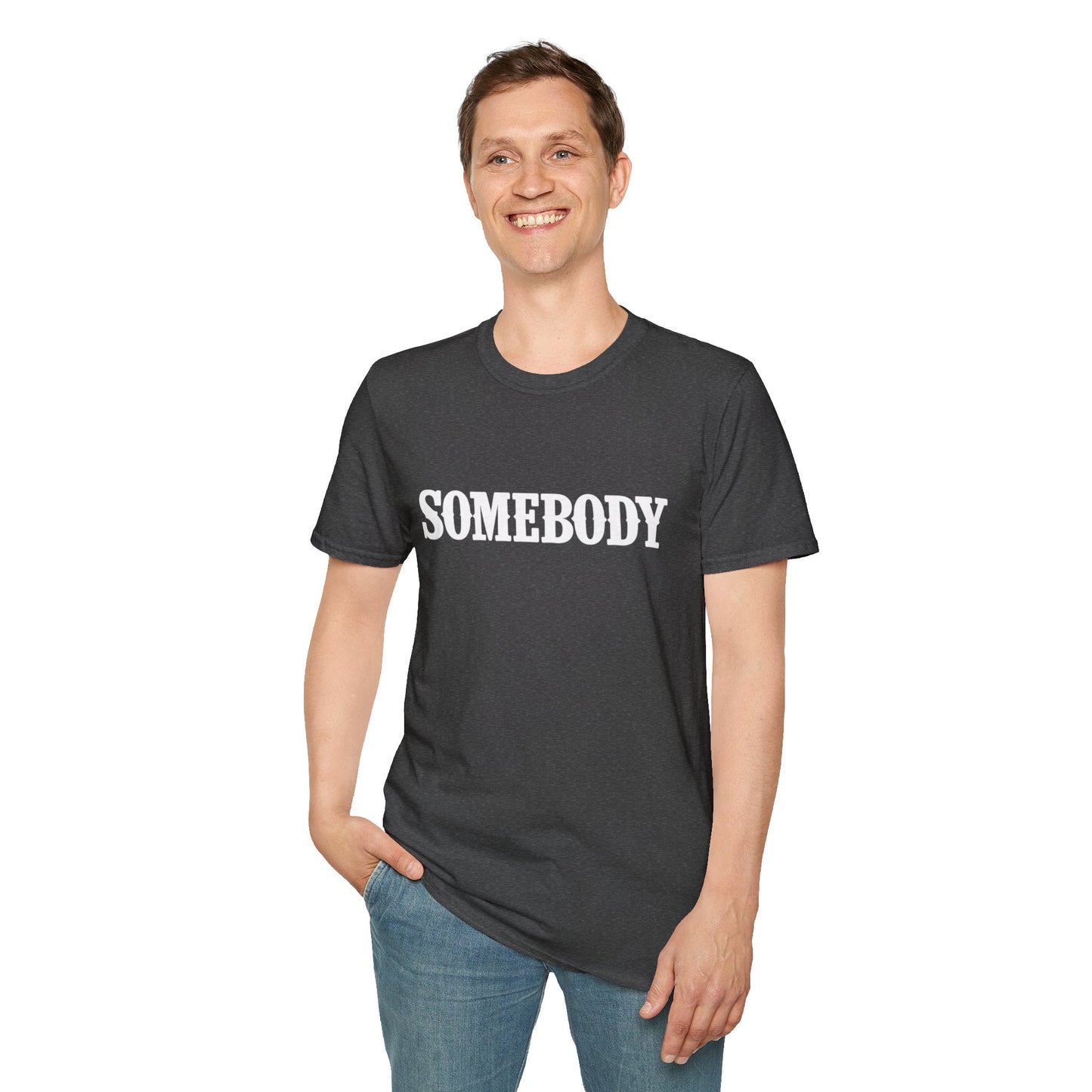 Somebody Graphic T-Shirt | Retro Serif Text Tee