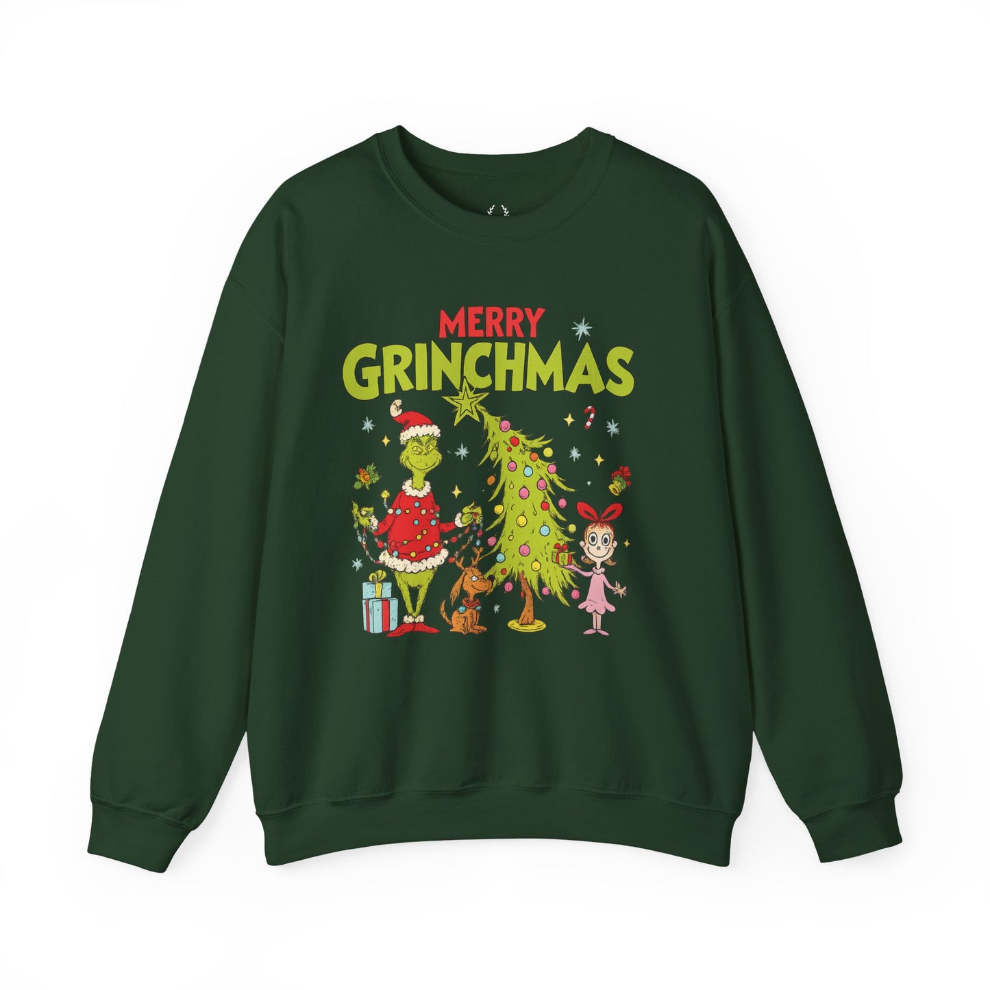 Merry Grinchmas Sweatshirt – Cute Grinch Christmas Tree Holiday Sweater