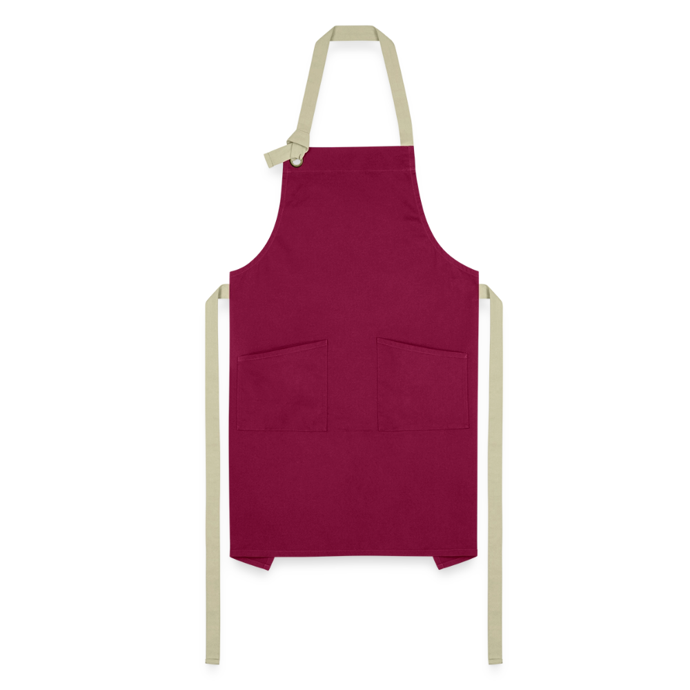 Personalized Christmas Apron - burgundy/khaki