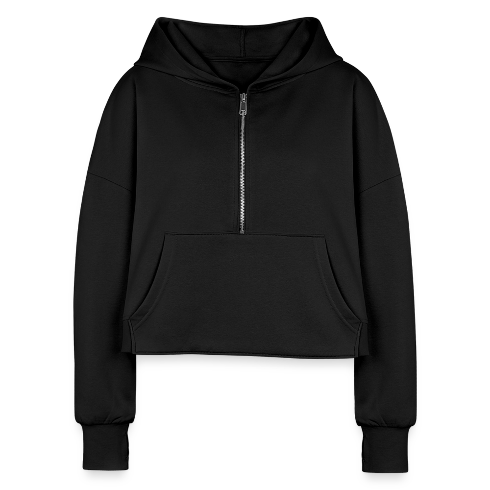 Women's Half Zip Cropped Hoodie - black