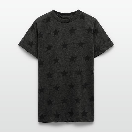 Kid's 5 Star Print T-Shirt - charcoal star 