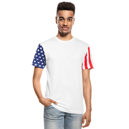 Adult Stars & Stripes T-Shirt | LAT Code Five™ 3976 - white