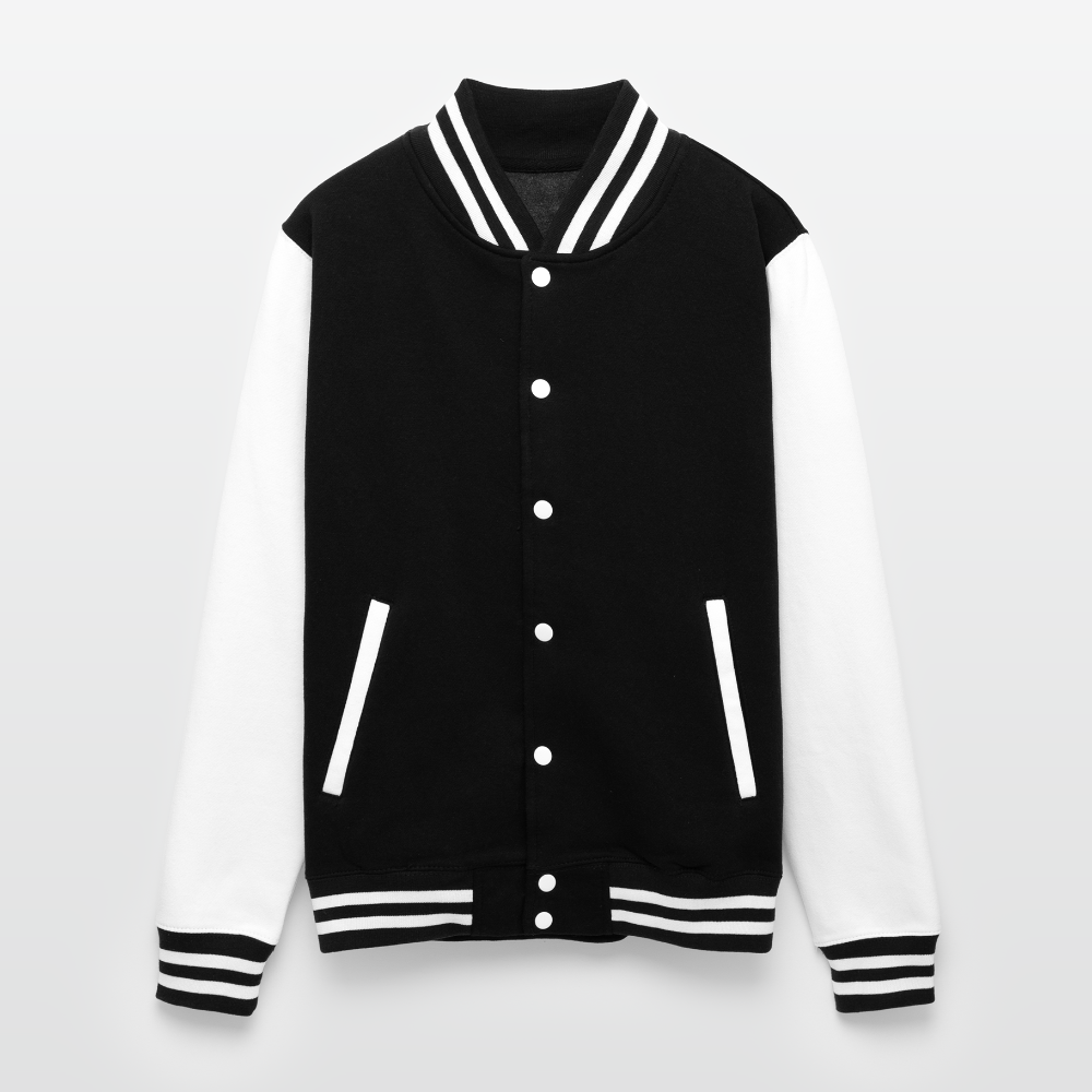 Just Hoods Heavyweight Letterman Jacket - black/white