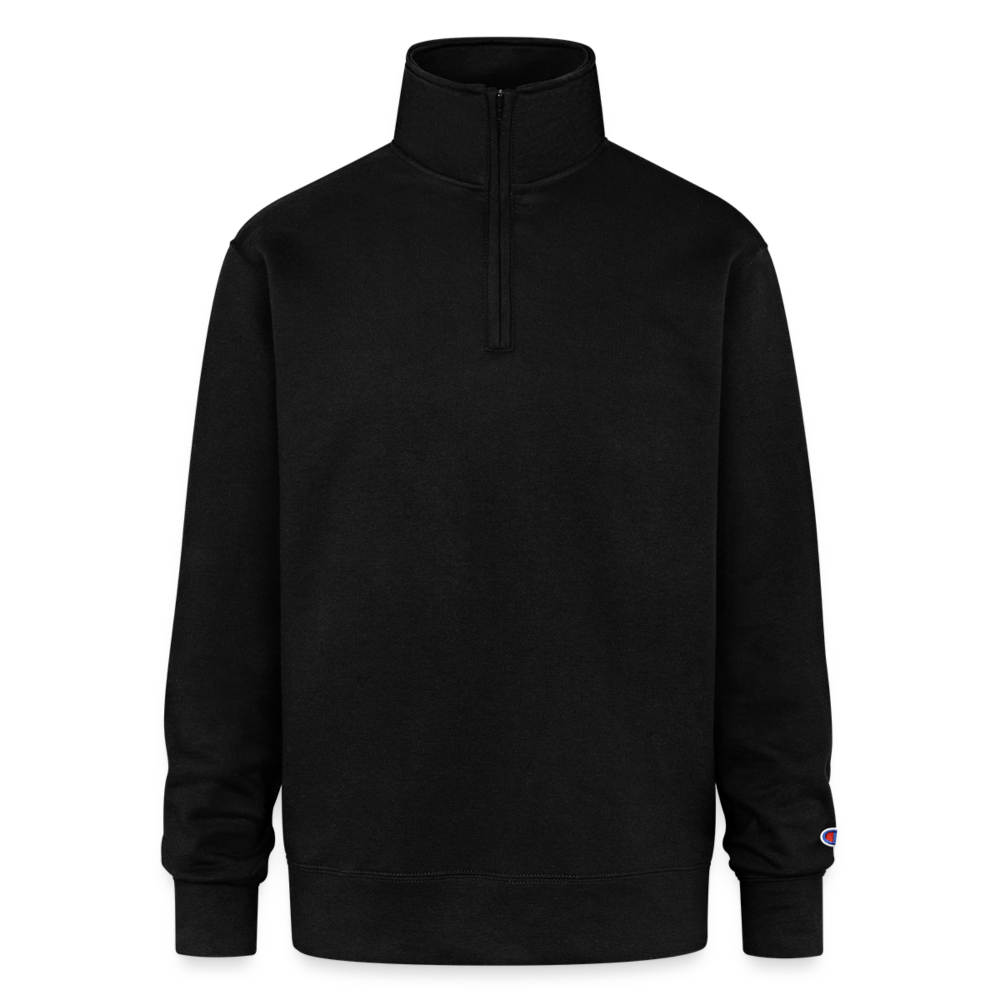 Champion Unisex 1/4 Zip Pullover Sweatshirt - black