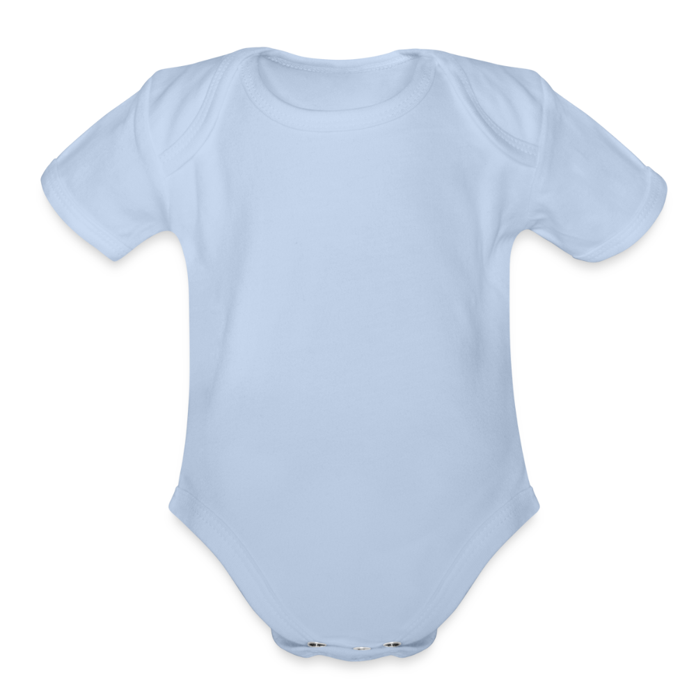 Custom Organic Baby Bodysuit | Short Sleeve | Personalized Design & Text - sky