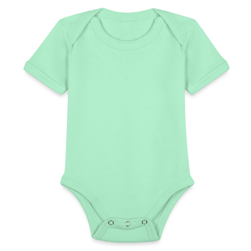 Organic Short Sleeve Baby Bodysuit - light mint