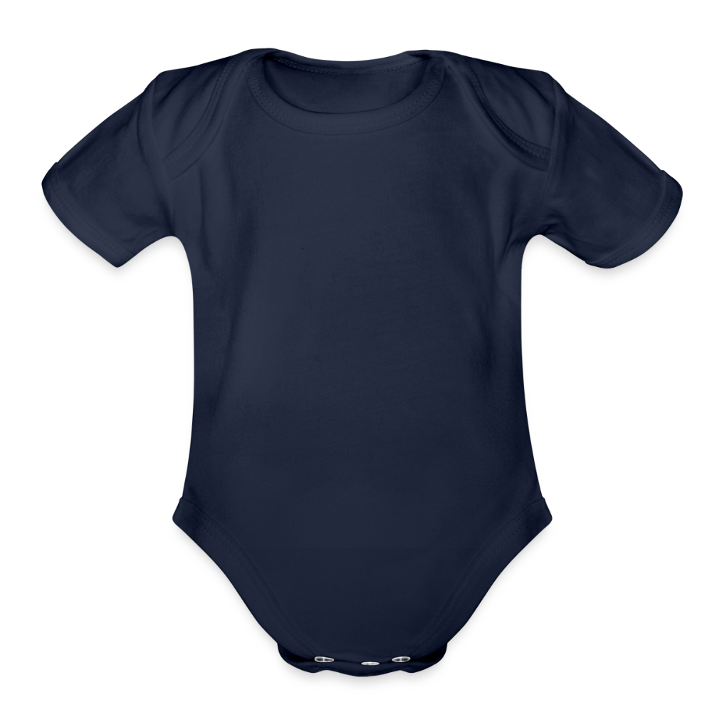 Custom Organic Baby Bodysuit | Short Sleeve | Personalized Design & Text - dark navy