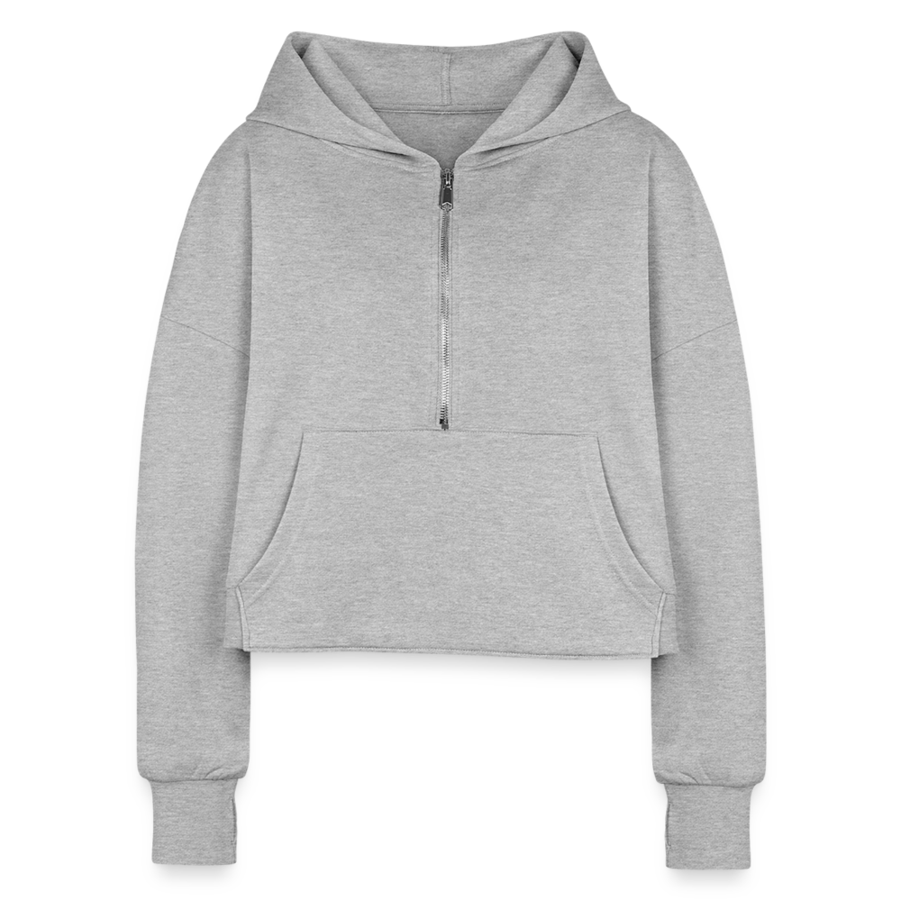 Women's Half Zip Cropped Hoodie - heather gray